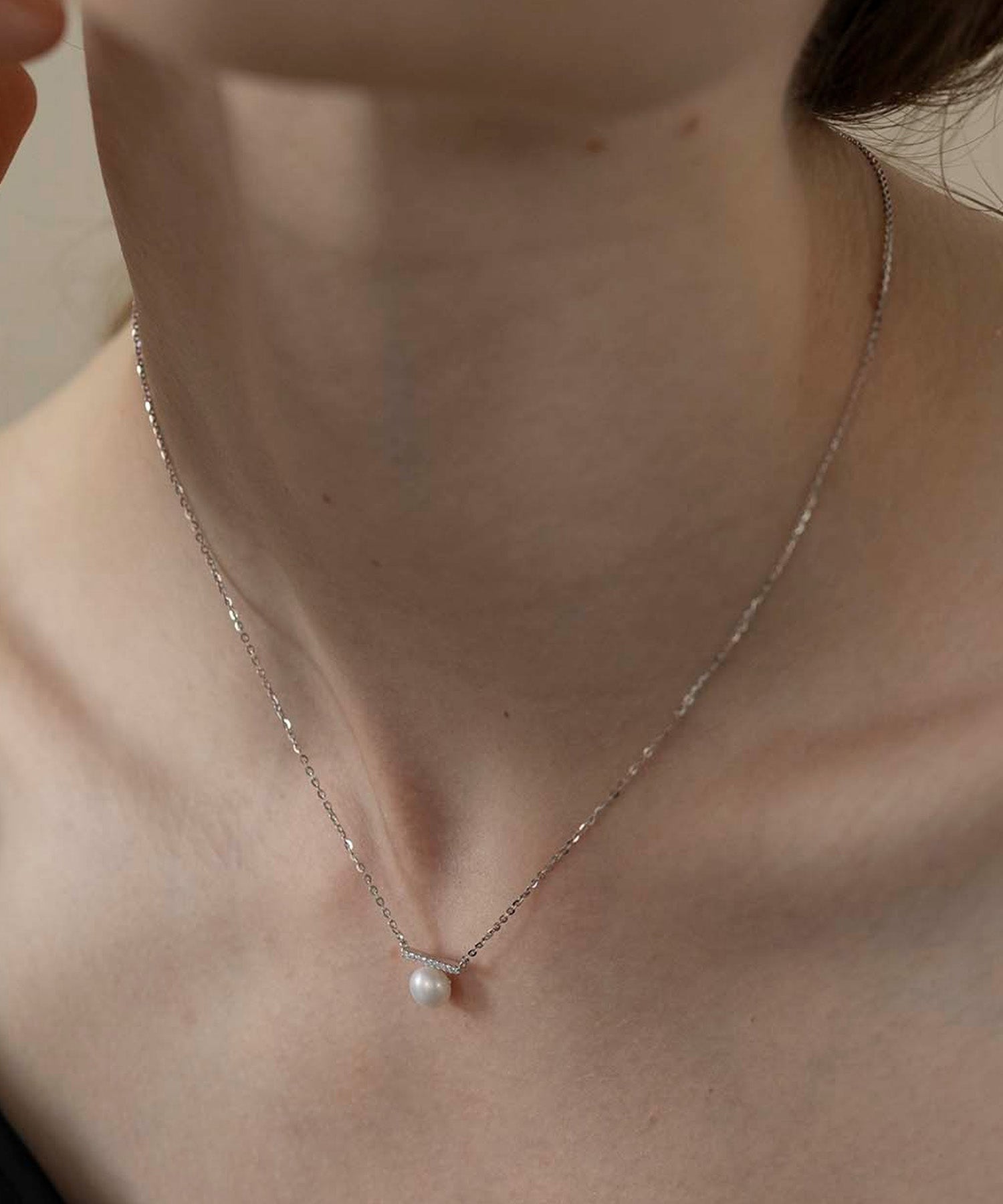 アリュレル ALLURELLE パール×ジルコニアネックレス KNF127 (シルバー) シルバー