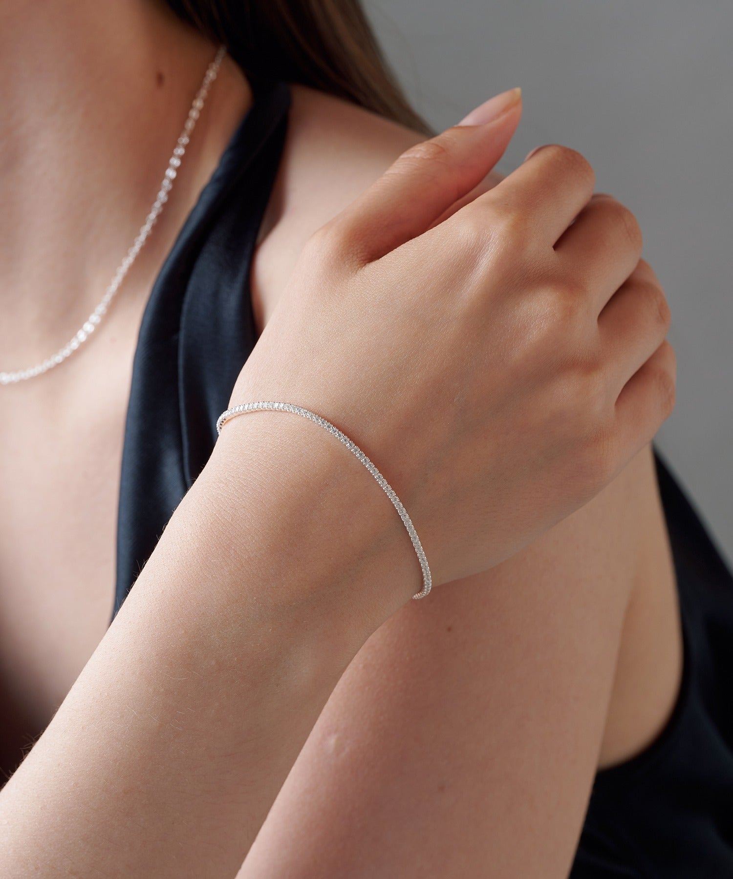 アリュレル ALLURELLE シンプルチェーンブレスレット KNF127 (シルバー) シルバー