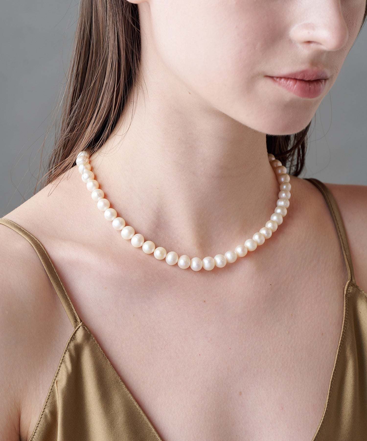 アリュレル ALLURELLE 選べるバリエーション シンプルパールチョーカー ネックレス KNF127 (E) E