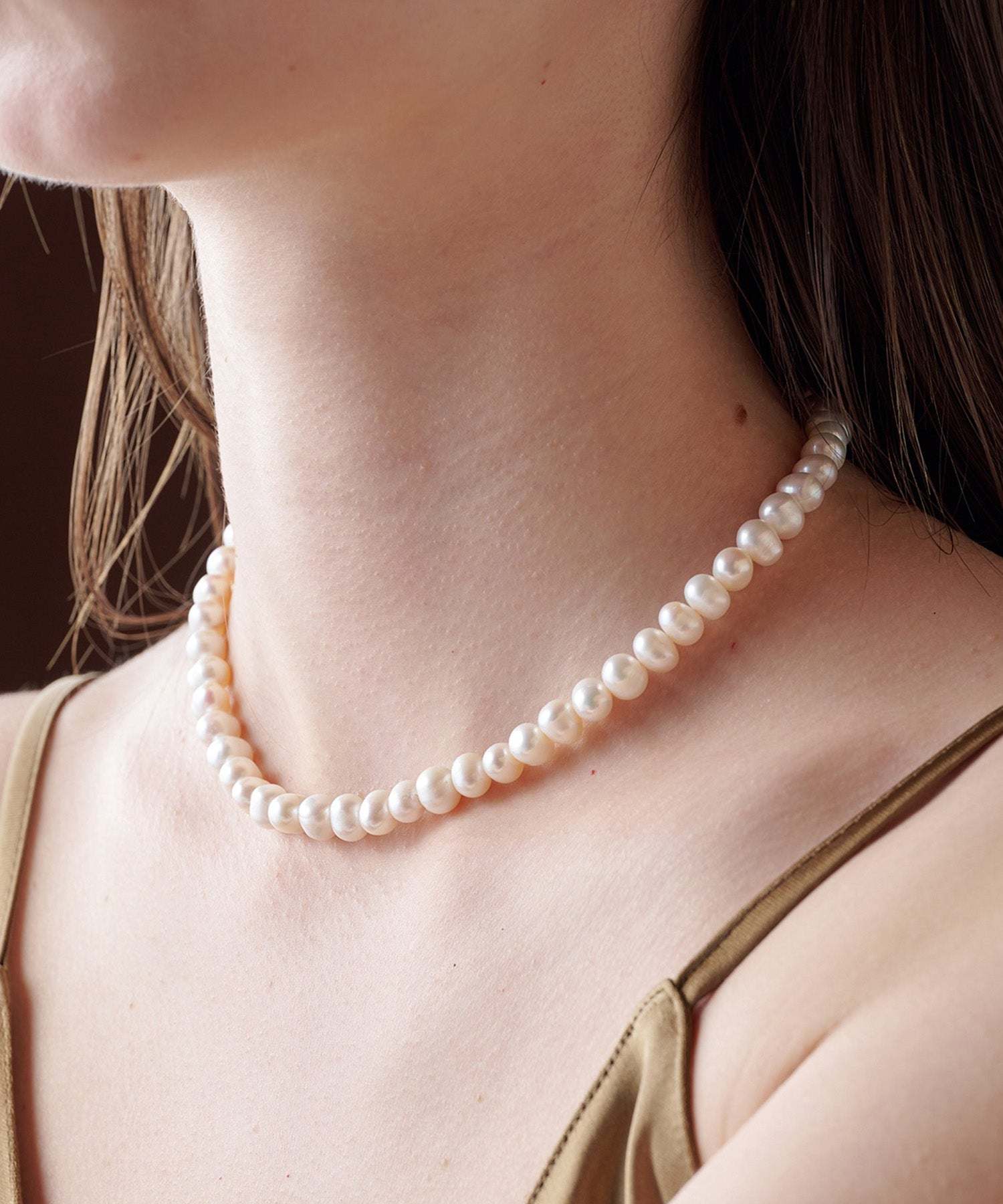 アリュレル ALLURELLE 選べるバリエーション シンプルパールチョーカー ネックレス KNF127 (G) G