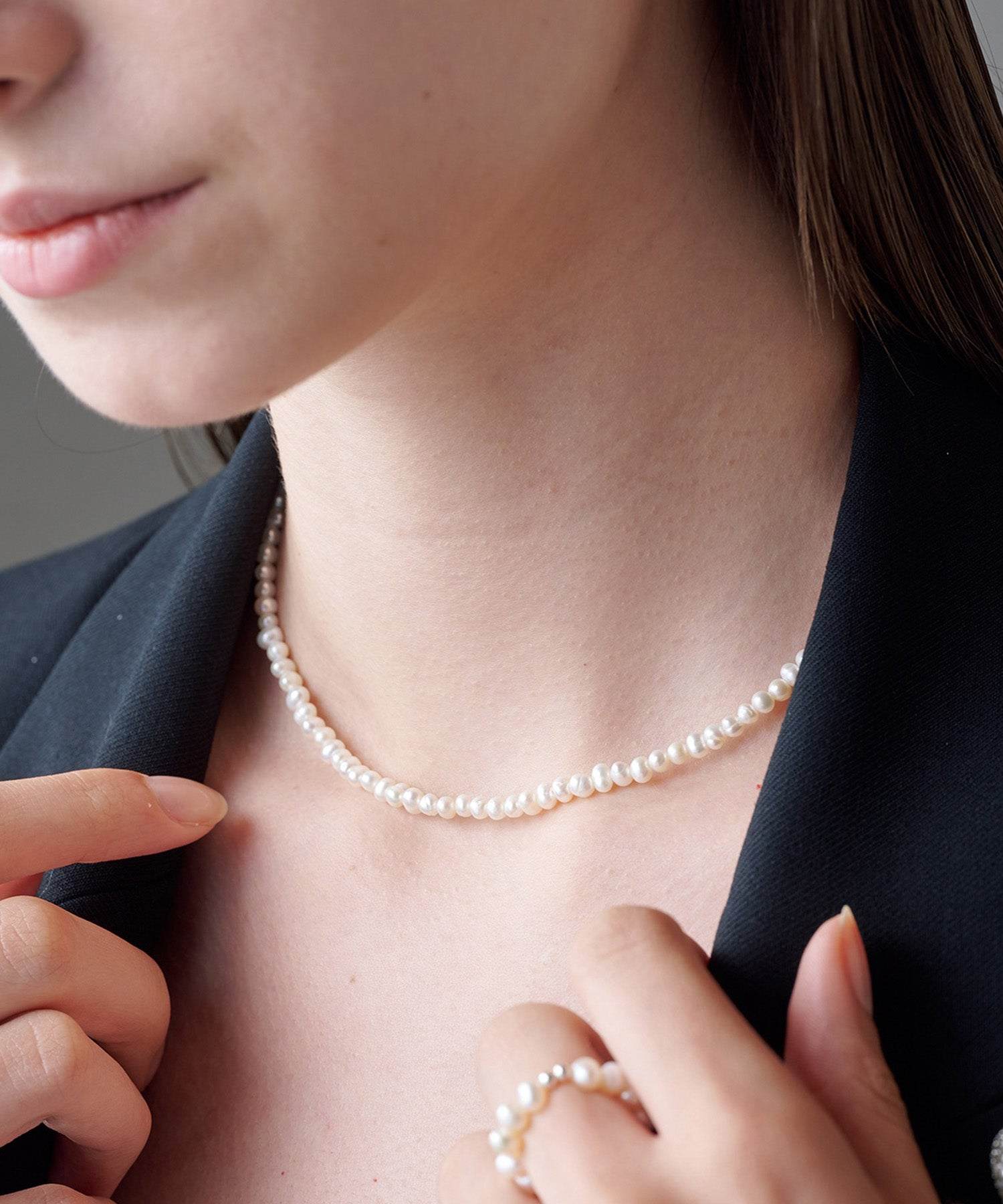 アリュレル ALLURELLE 選べるバリエーション シンプルパールチョーカー ネックレス KNF127 (ホワイト系その他2) ホワイト系その他2