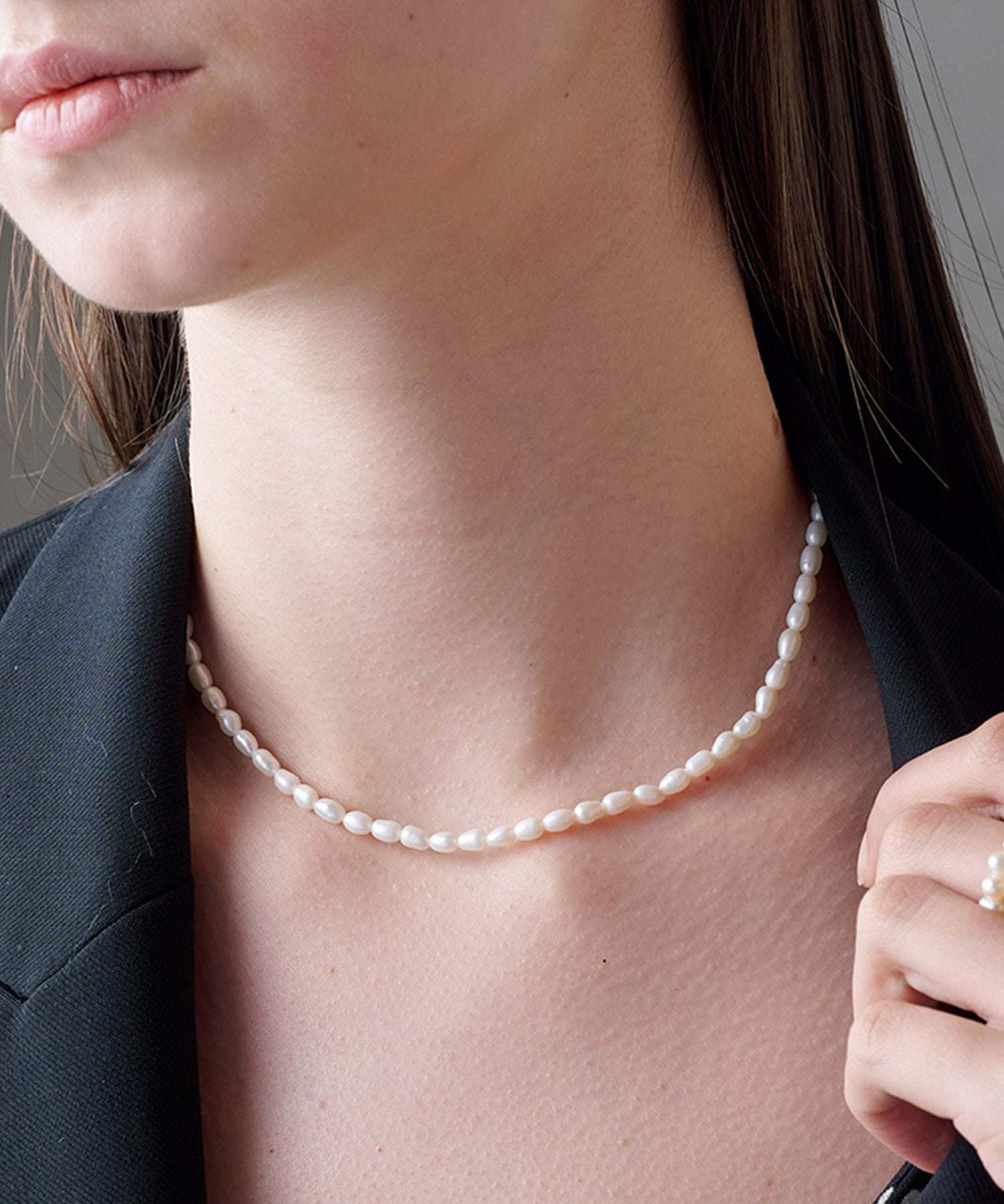 アリュレル ALLURELLE シンプルパールチョーカー ネックレス KNF127 (ホワイト) ホワイト