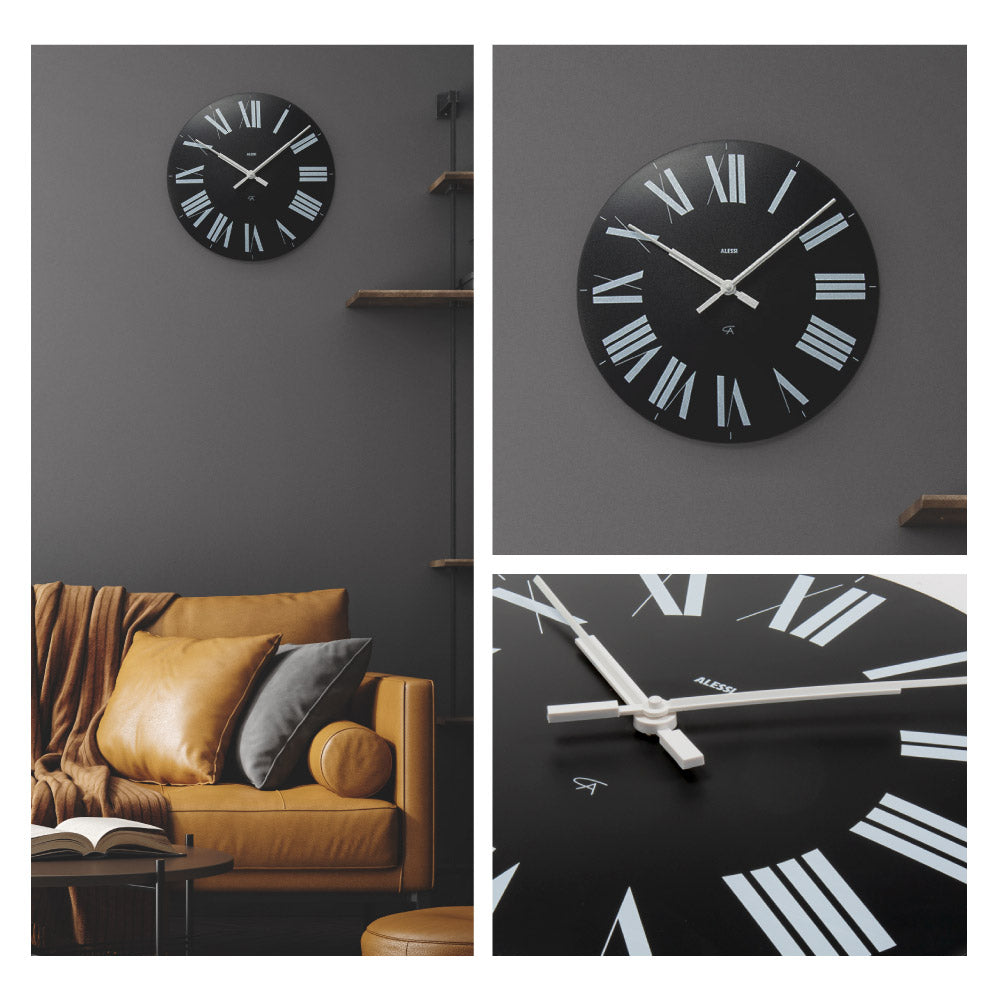 アレッシ ALESSI アレッシィ ALESSI FIRENZE 掛け時計 時計 フィレンツェ インテリア ウォールクロック 壁掛け時計 デザイン雑貨 イタリア 壁時計 【返品不可商品】 (03. ブラック) 03. ブラック
