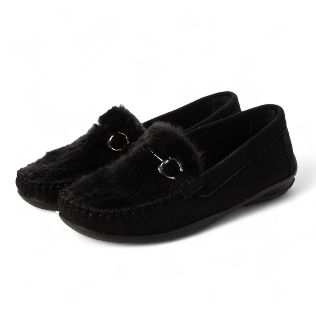 Alpha Cubic ALPHA CUBIC fur design soft bit loafers