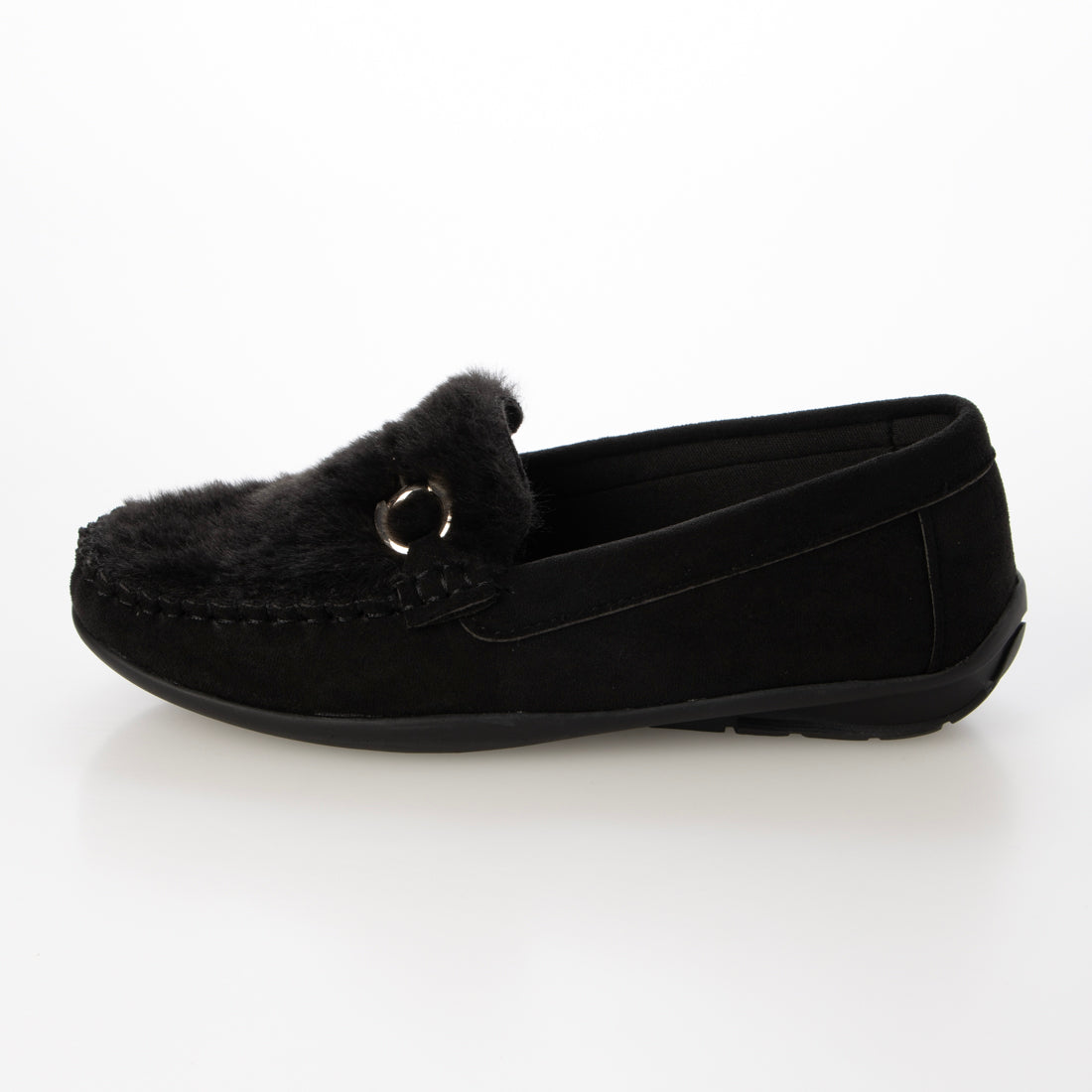 アルファキュービック ALPHA CUBIC ファーデザイン やわらかビットローファー (ブラック) ブラック