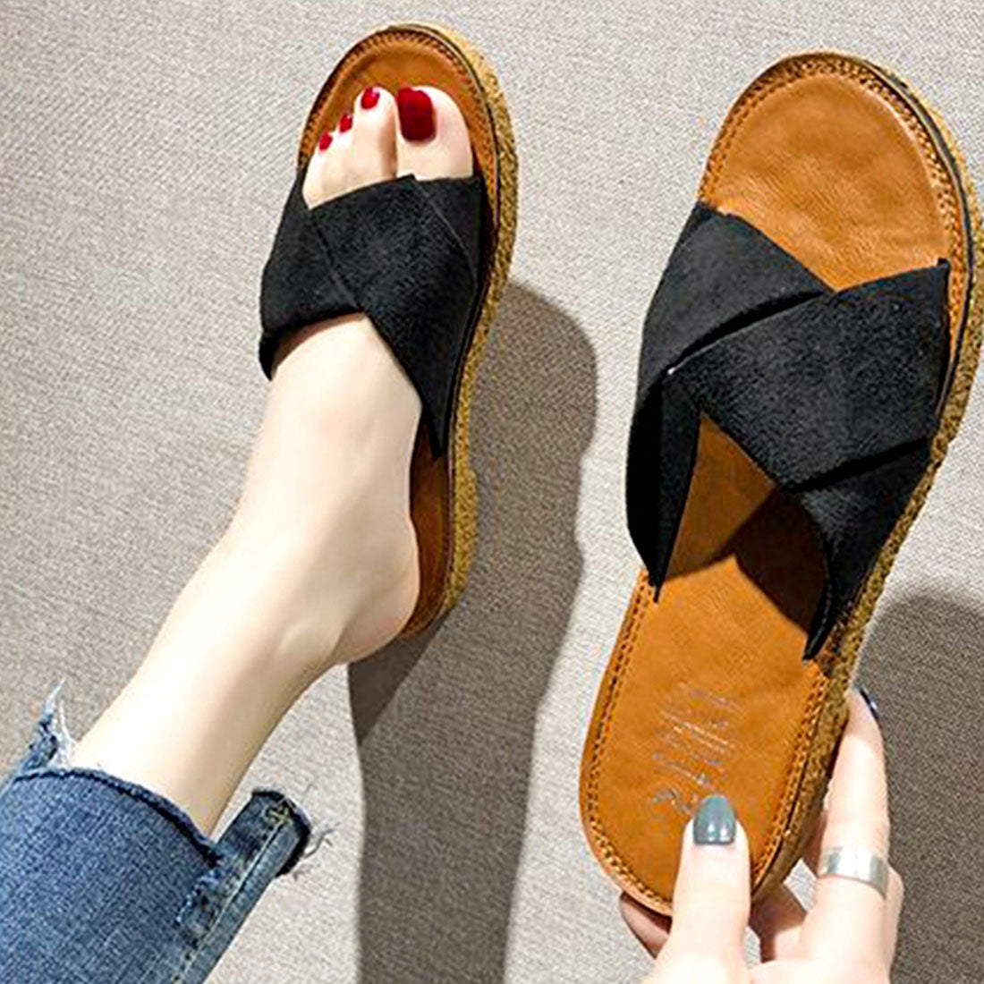 ジュノア JUNOAH ぺたんこサンダル サンダル