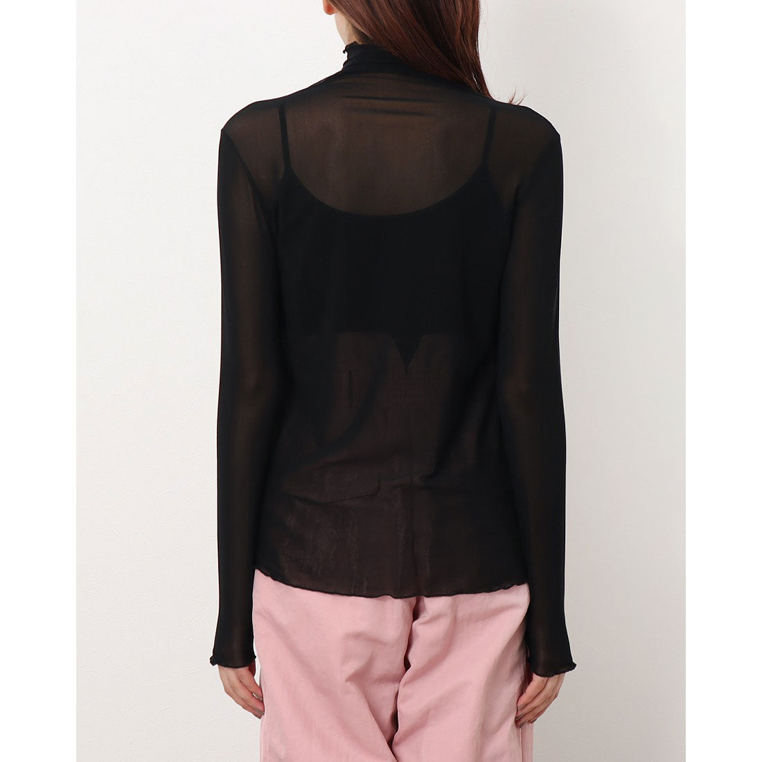 ジュノア JUNOAH ハイネックシアーカットソー 韓国ファッション