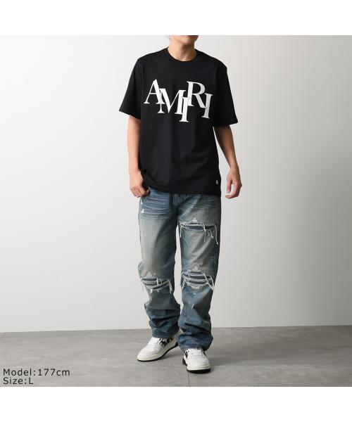 アミリ AMIRI AMIRI Tシャツ STAGGRED LOGO TEE スタッガード AMJYTE1149 (001/Black-ブラック) 001/Black-ブラック