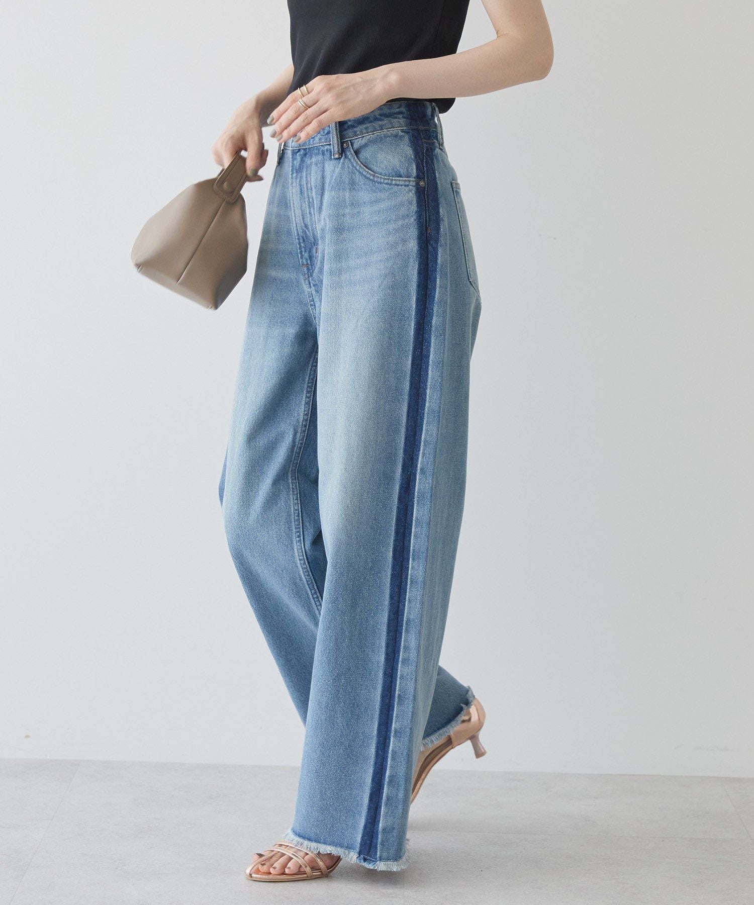 アメリカンホリック AMERICAN HOLIC サイドラインデニム (グレー) グレー