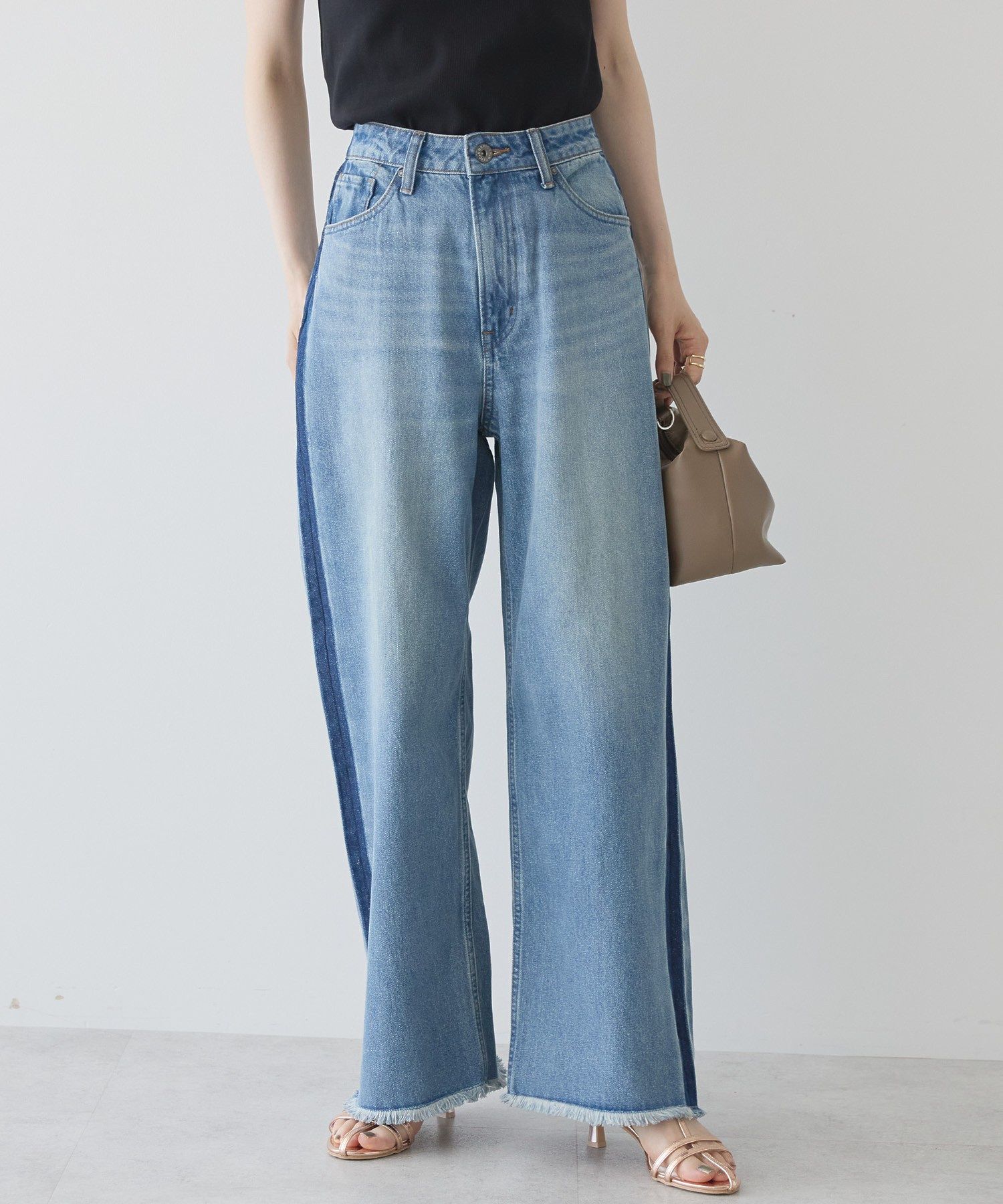 アメリカンホリック AMERICAN HOLIC サイドラインデニム (グレー) グレー