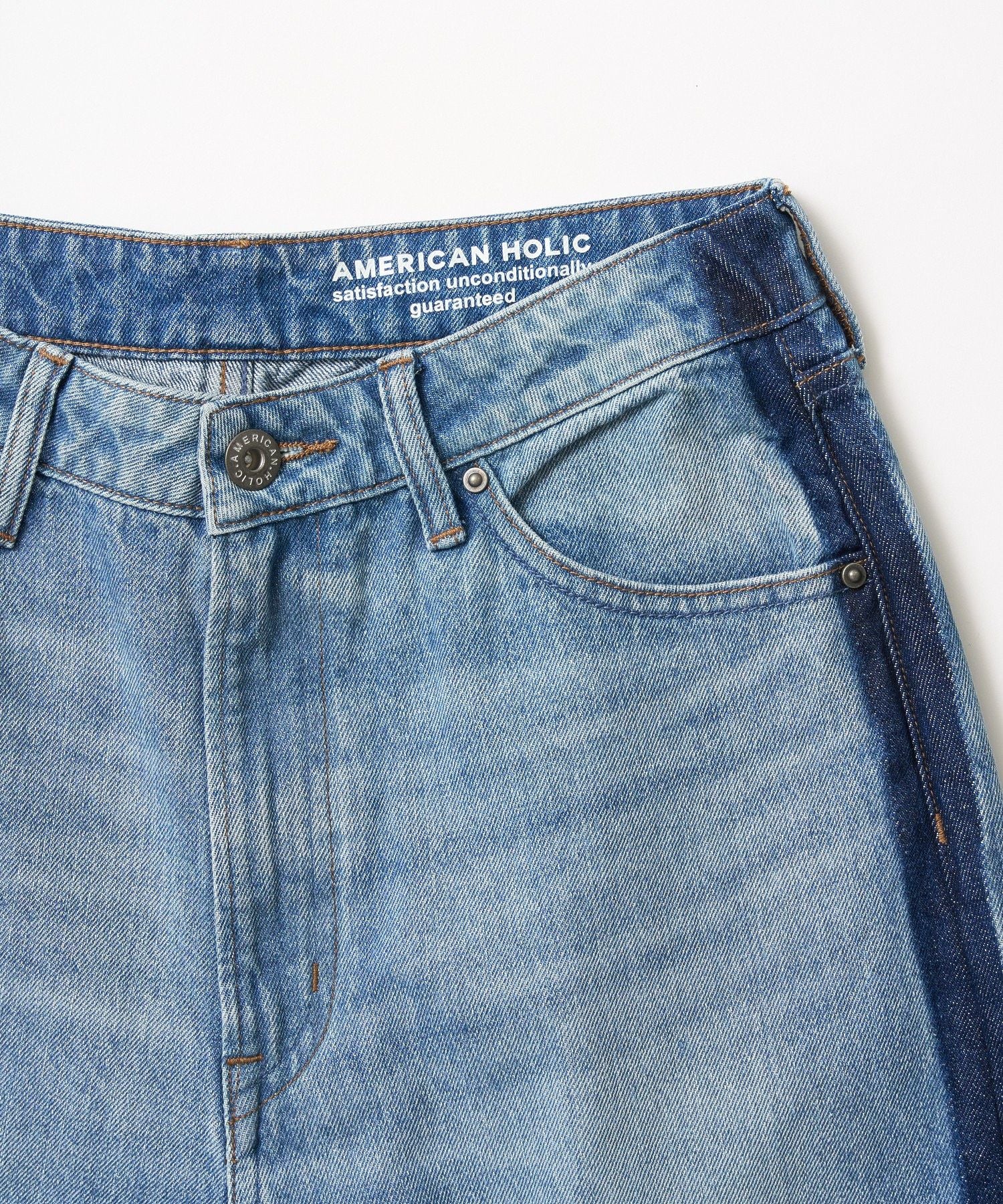 アメリカンホリック AMERICAN HOLIC サイドラインデニム (グレー) グレー