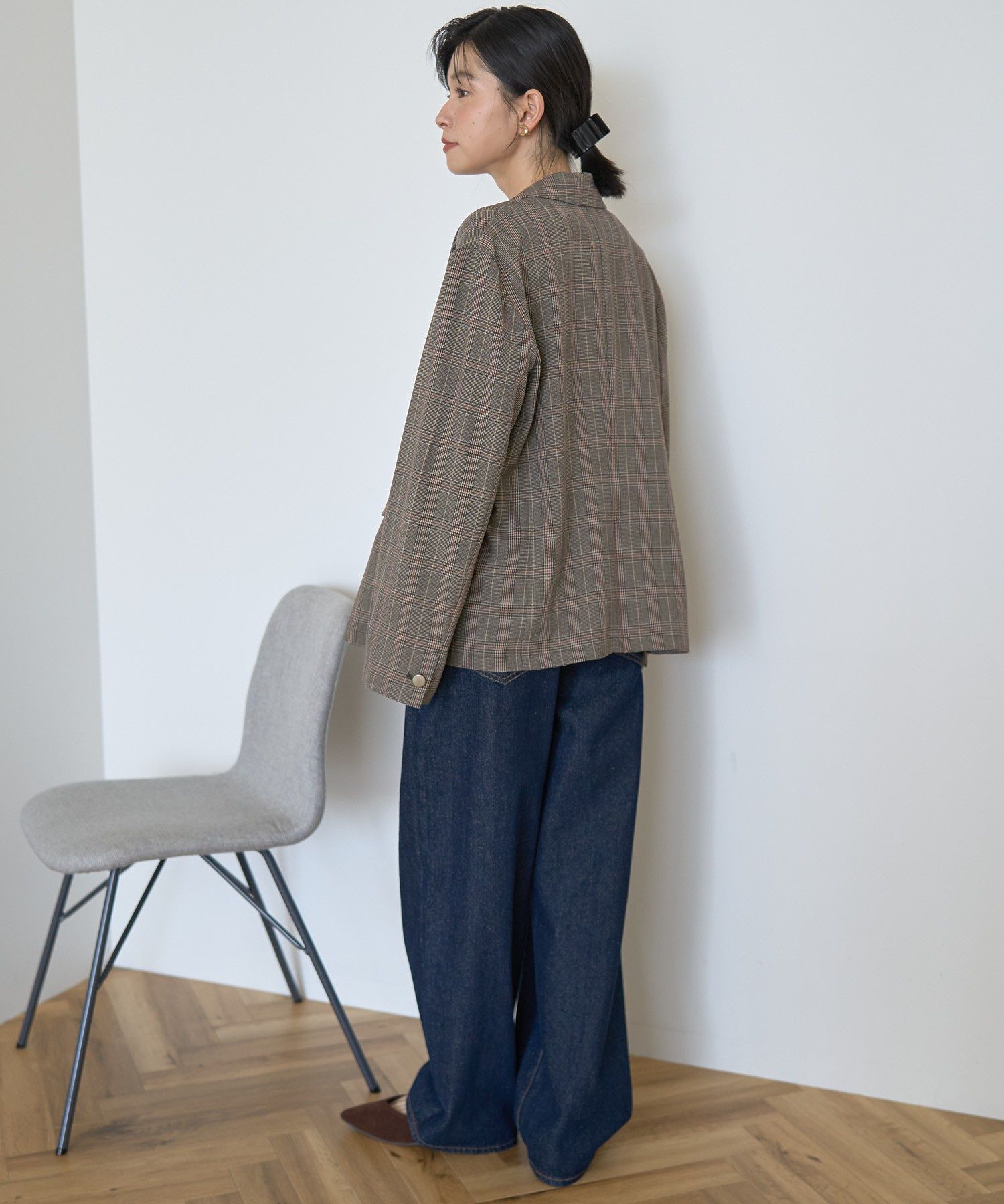 アメリカンホリック AMERICAN HOLIC イージーケアWテーラードジャケット (ネイビー) ネイビー