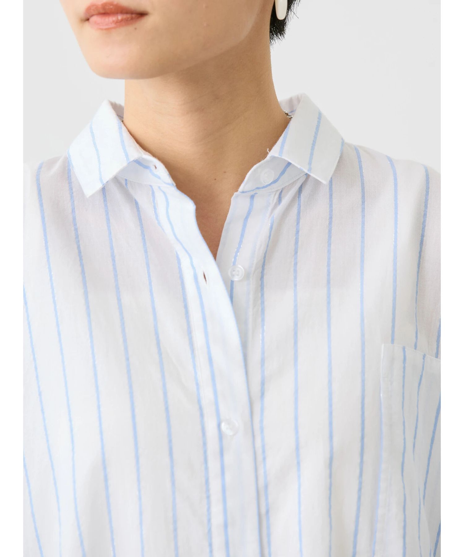 アメリカンホリック AMERICAN HOLIC 丈違いラメストライプワンピース (ストライプアイボリー) ストライプアイボリー