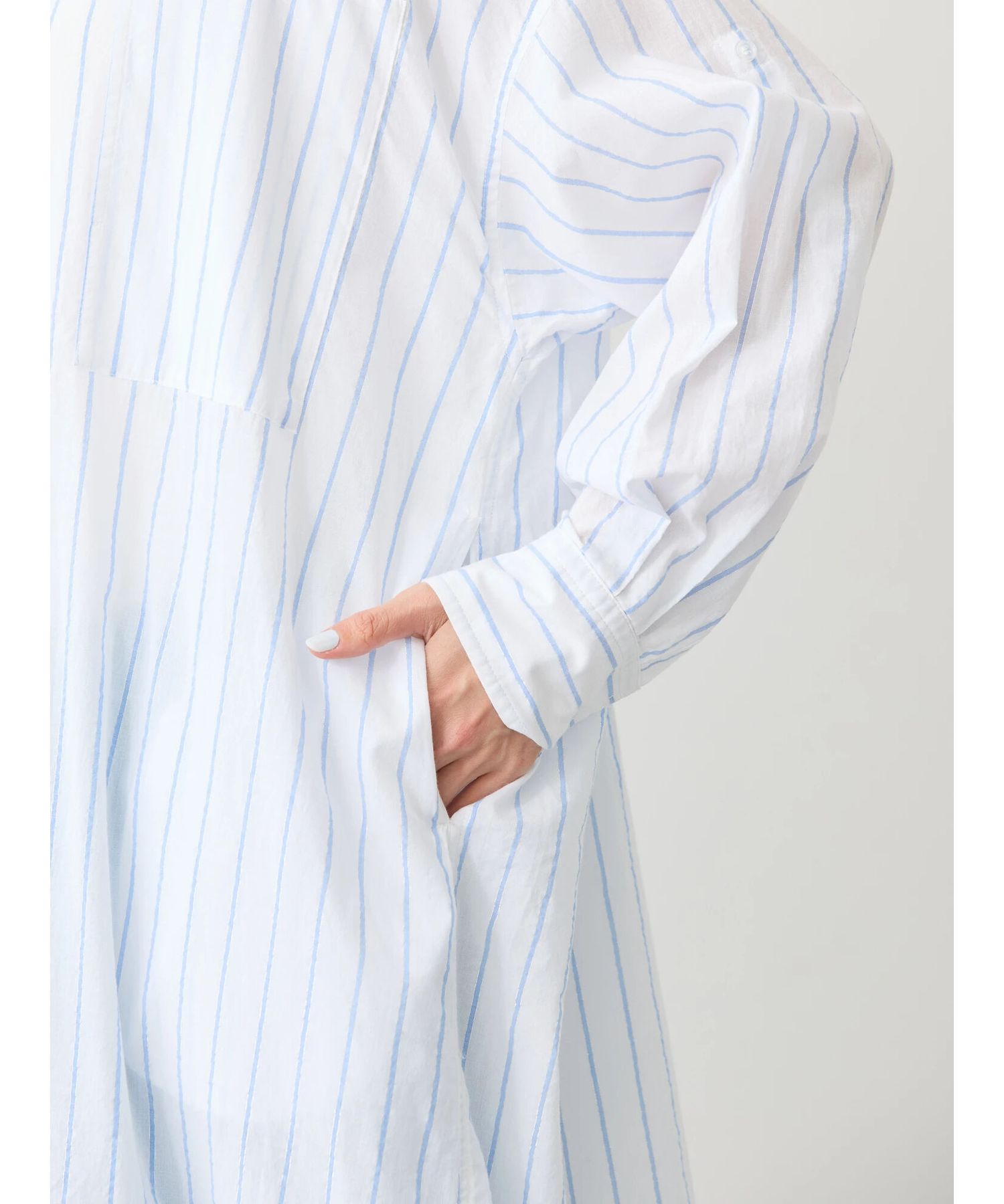 アメリカンホリック AMERICAN HOLIC 丈違いラメストライプワンピース (ストライプアイボリー) ストライプアイボリー