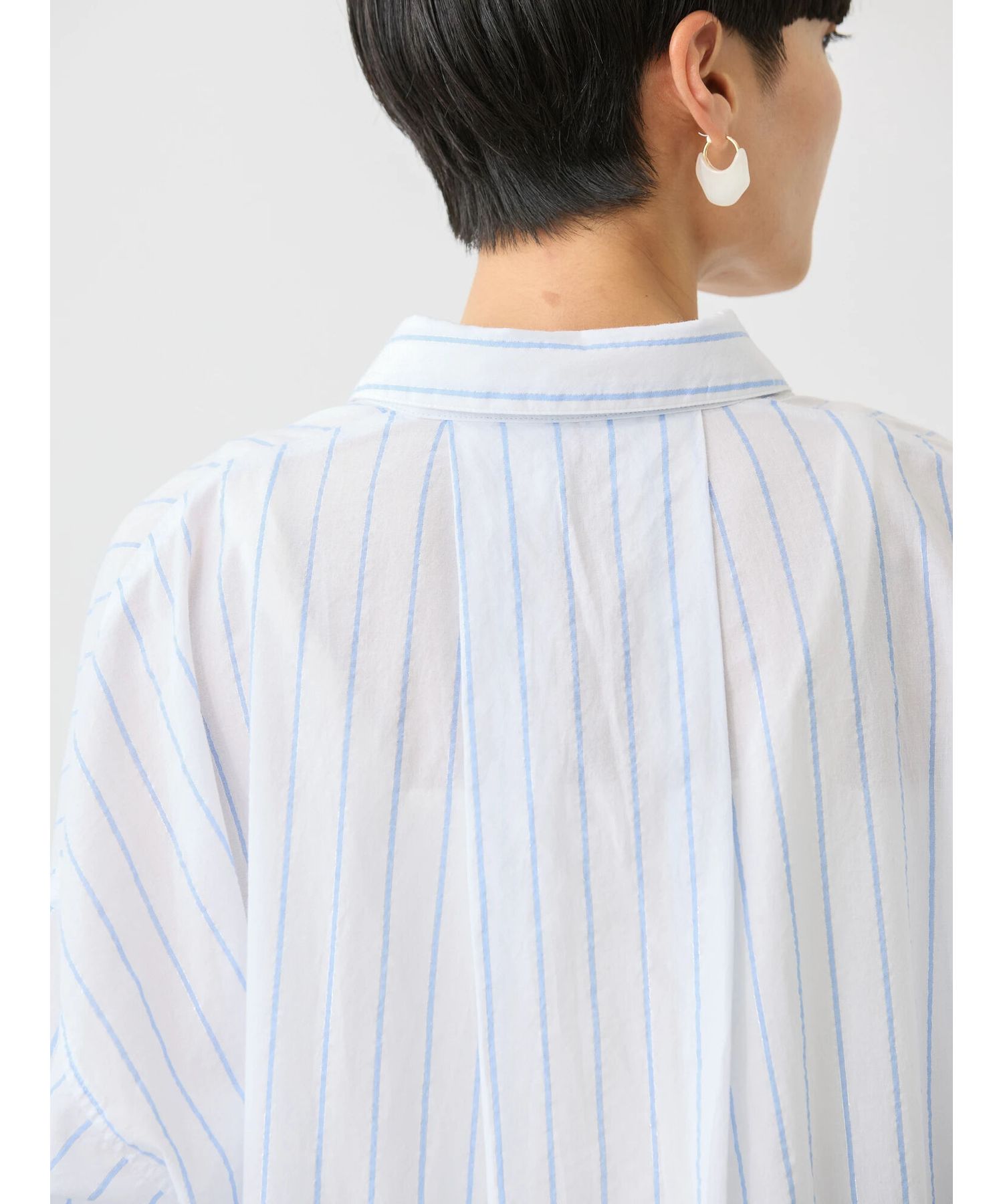 アメリカンホリック AMERICAN HOLIC 丈違いラメストライプワンピース (ストライプアイボリー) ストライプアイボリー