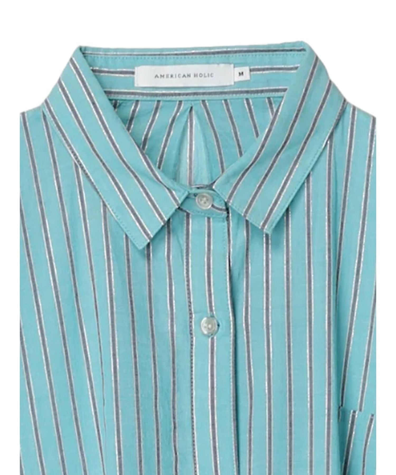 アメリカンホリック AMERICAN HOLIC 丈違いラメストライプワンピース (ストライプアイボリー) ストライプアイボリー