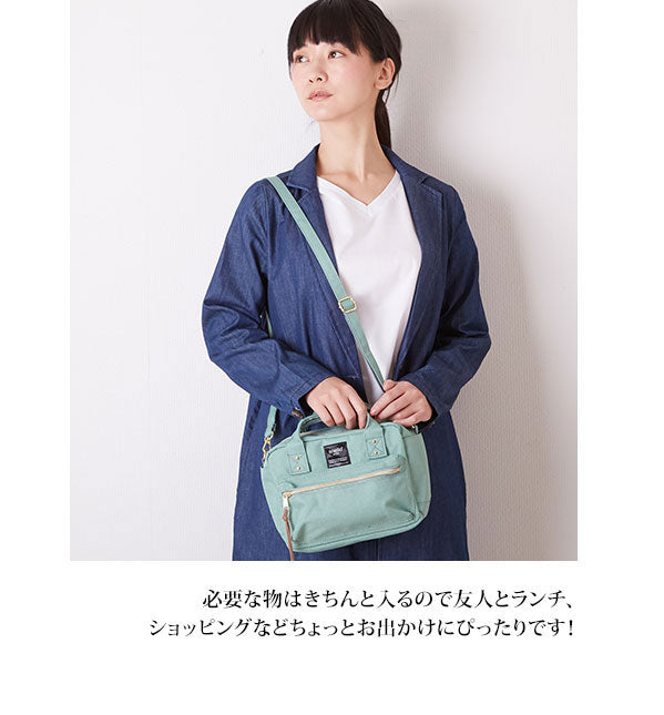 アネロ anello アネロ anello #AT-C1223 杢調ポリエステルキャンバス2WAYミニボストン