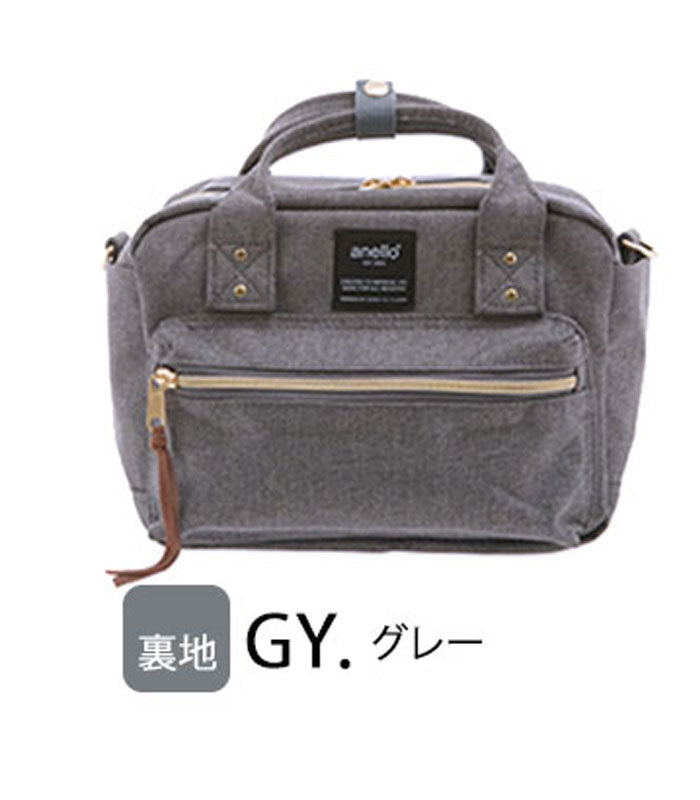 アネロ anello アネロ anello #AT-C1223 杢調ポリエステルキャンバス2WAYミニボストン,GY.グレー