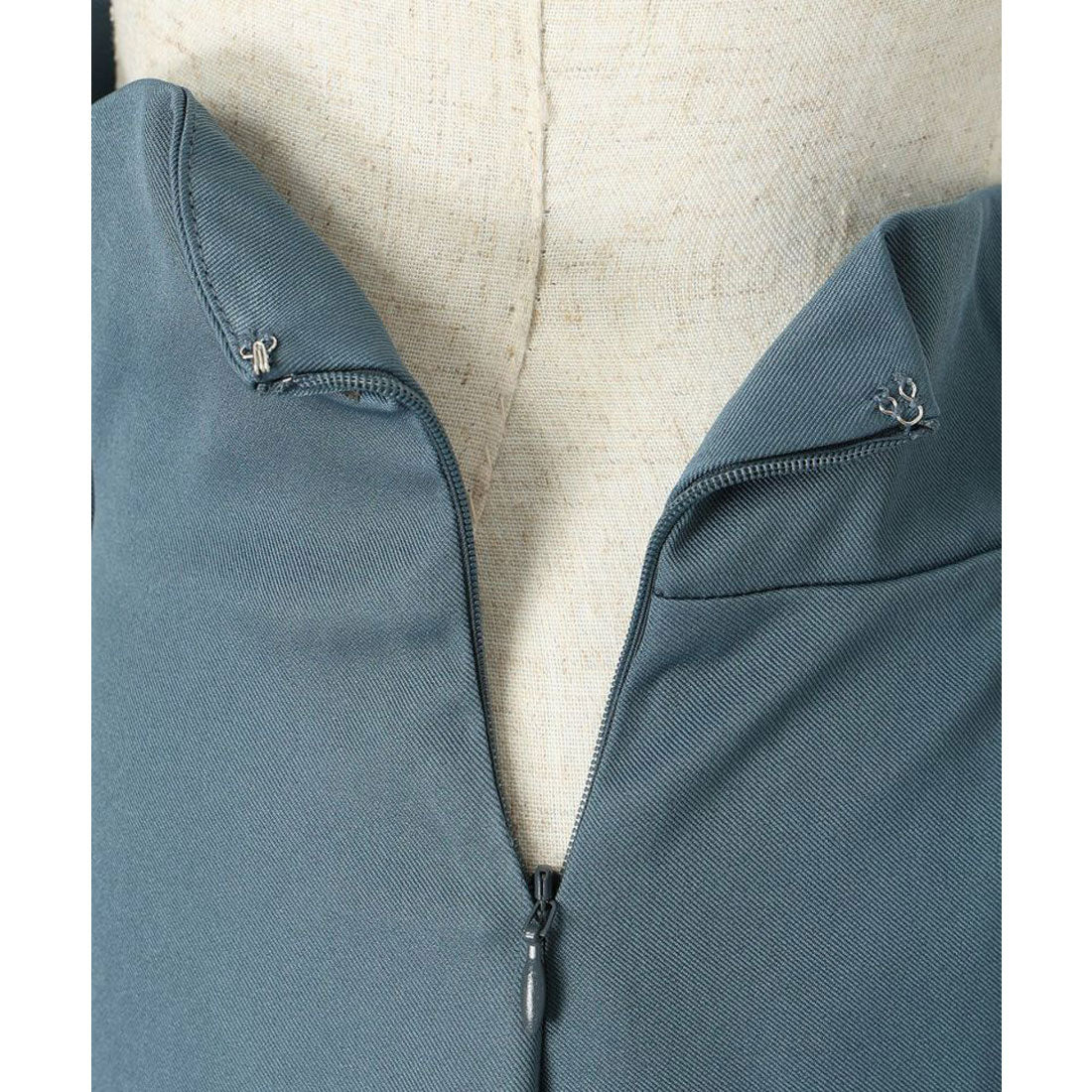 アンアナザーアンジェラス an another angelus 【洗える】ハイウエストスカラップフレアースカート (BLUE) BLUE