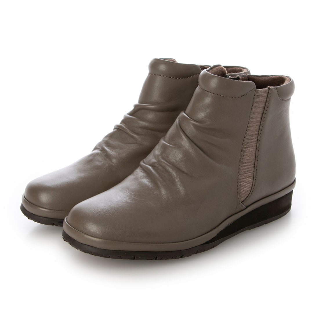 アンナマリア ANNA MALIA 【本革】ドレープデザイン ショートブーツ プラット製法