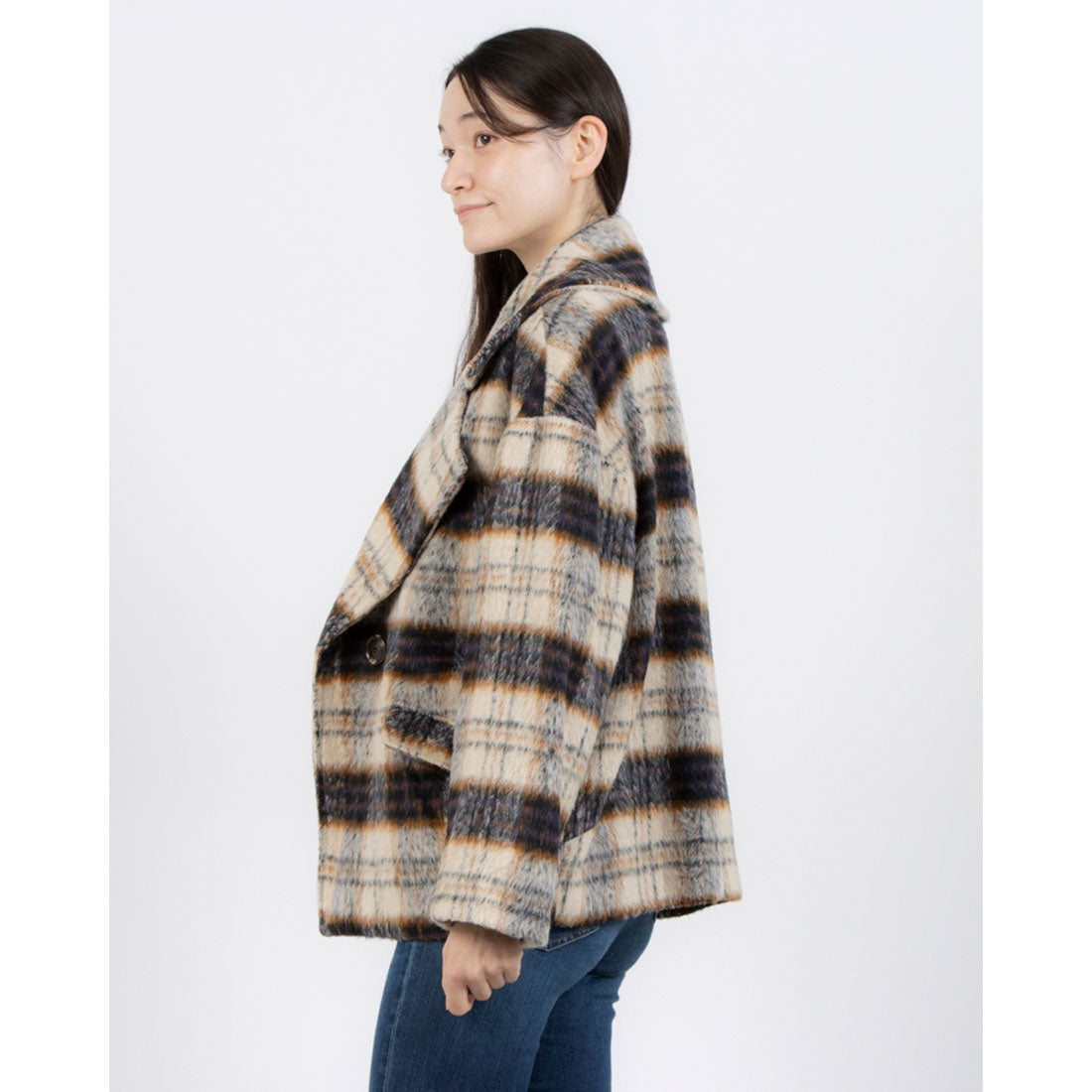 アンナニコラ Anna Nicola ビッグチェックテーラーコート