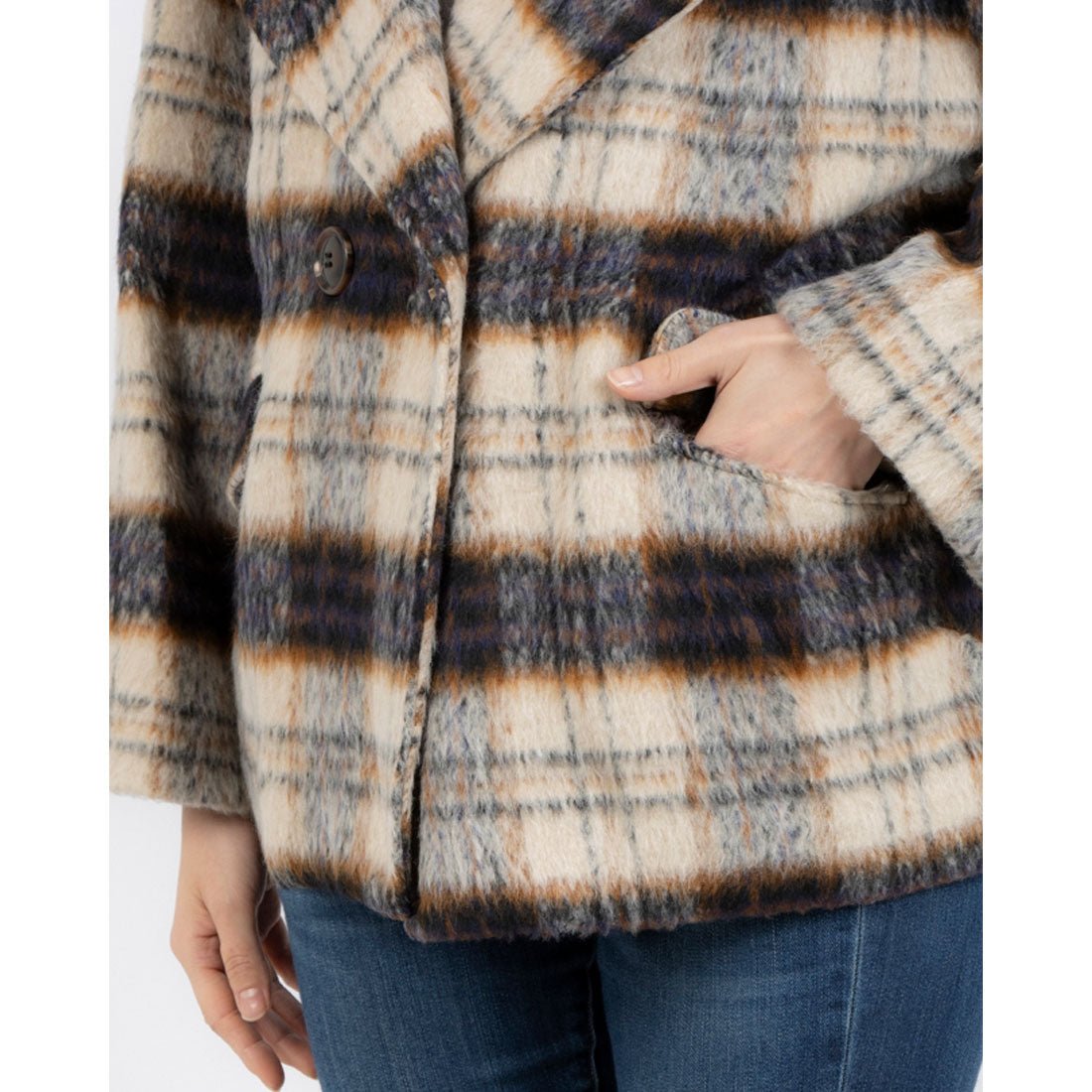 アンナニコラ Anna Nicola ビッグチェックテーラーコート