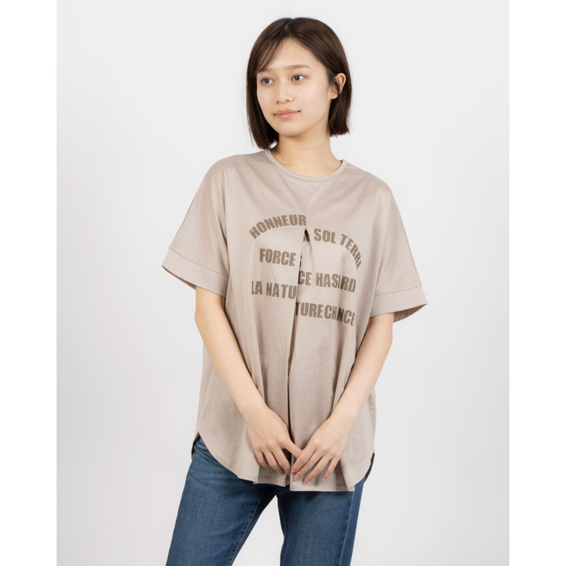 アンナニコラ Anna Nicola 撥水加工ロゴチュニック