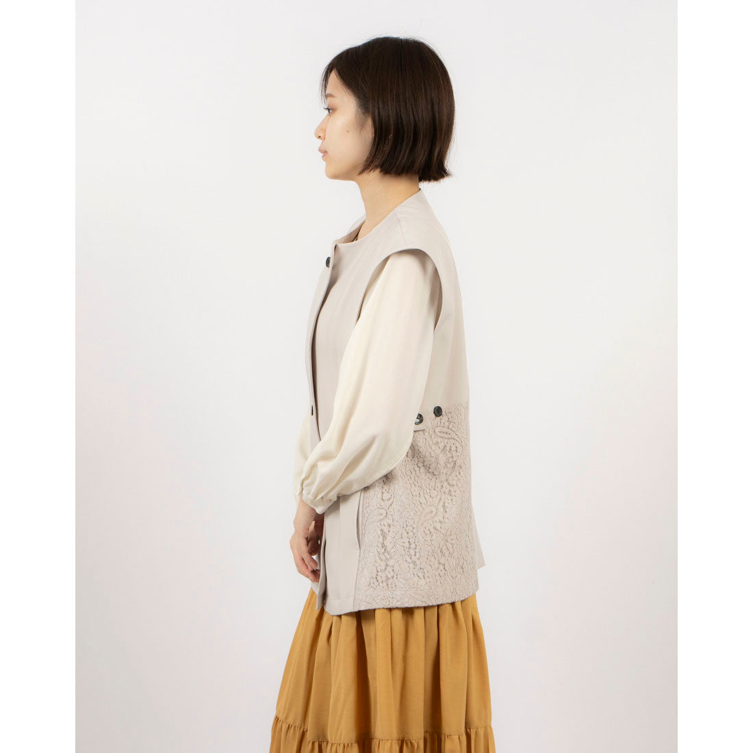 Anna Nicola Lace Panel Smart Gilet Zip Vest
