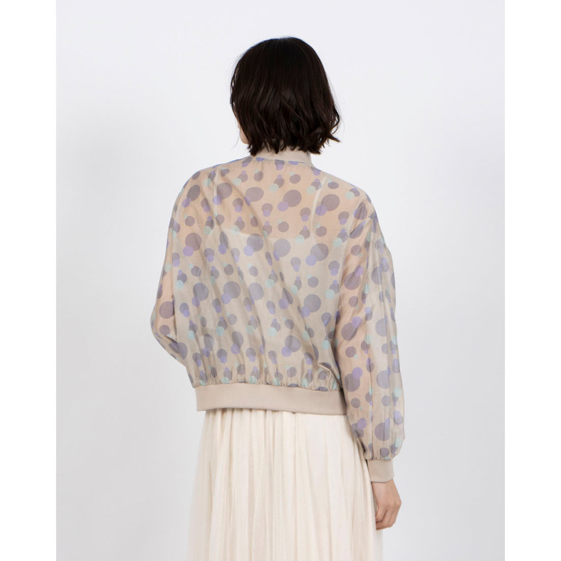 アンナニコラ Anna Nicola ランダムドットシアーブルゾン (サンドベージュ) サンドベージュ