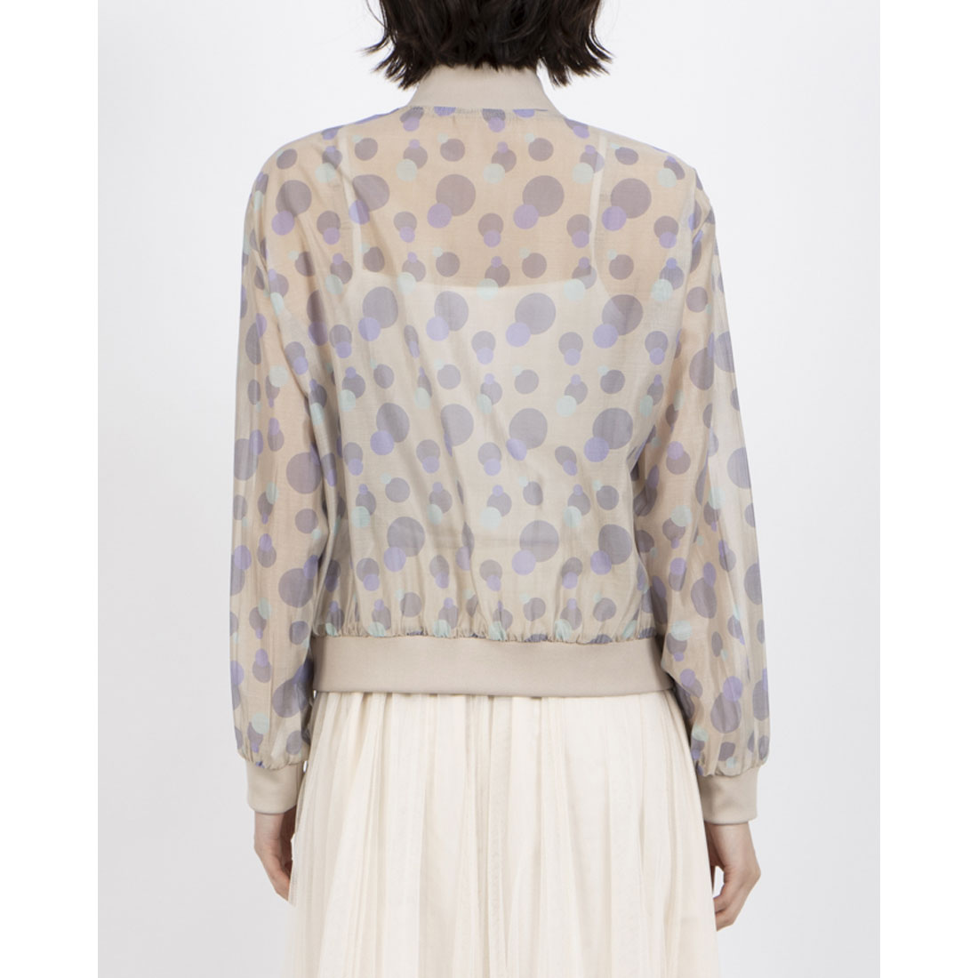 アンナニコラ Anna Nicola ランダムドットシアーブルゾン (サンドベージュ) サンドベージュ
