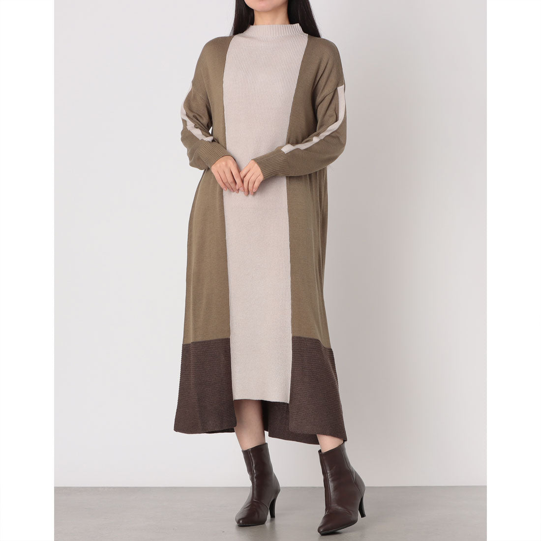 Anna Nicola Knit Dress with Patterned Panels