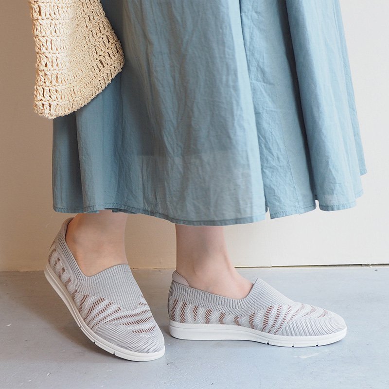 エーエヌワイオー ANYO 軽量│ニットスリッポン (ライトグレーコンビ) ライトグレーコンビ