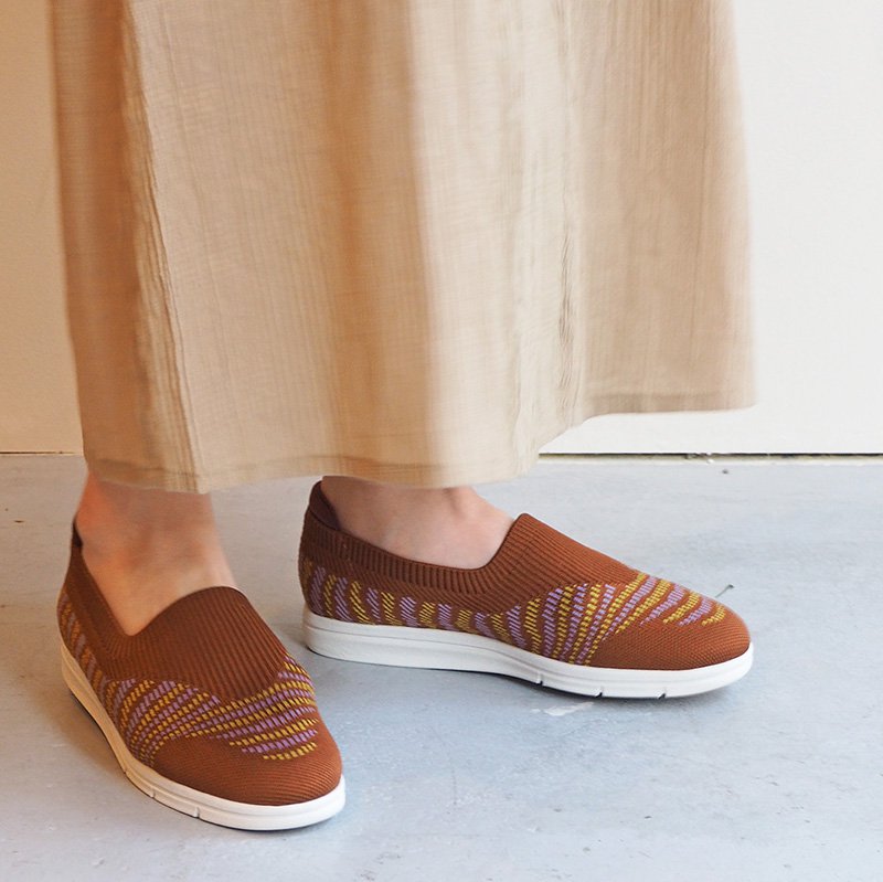 エーエヌワイオー ANYO 軽量│ニットスリッポン (ブラウンコンビ) ブラウンコンビ