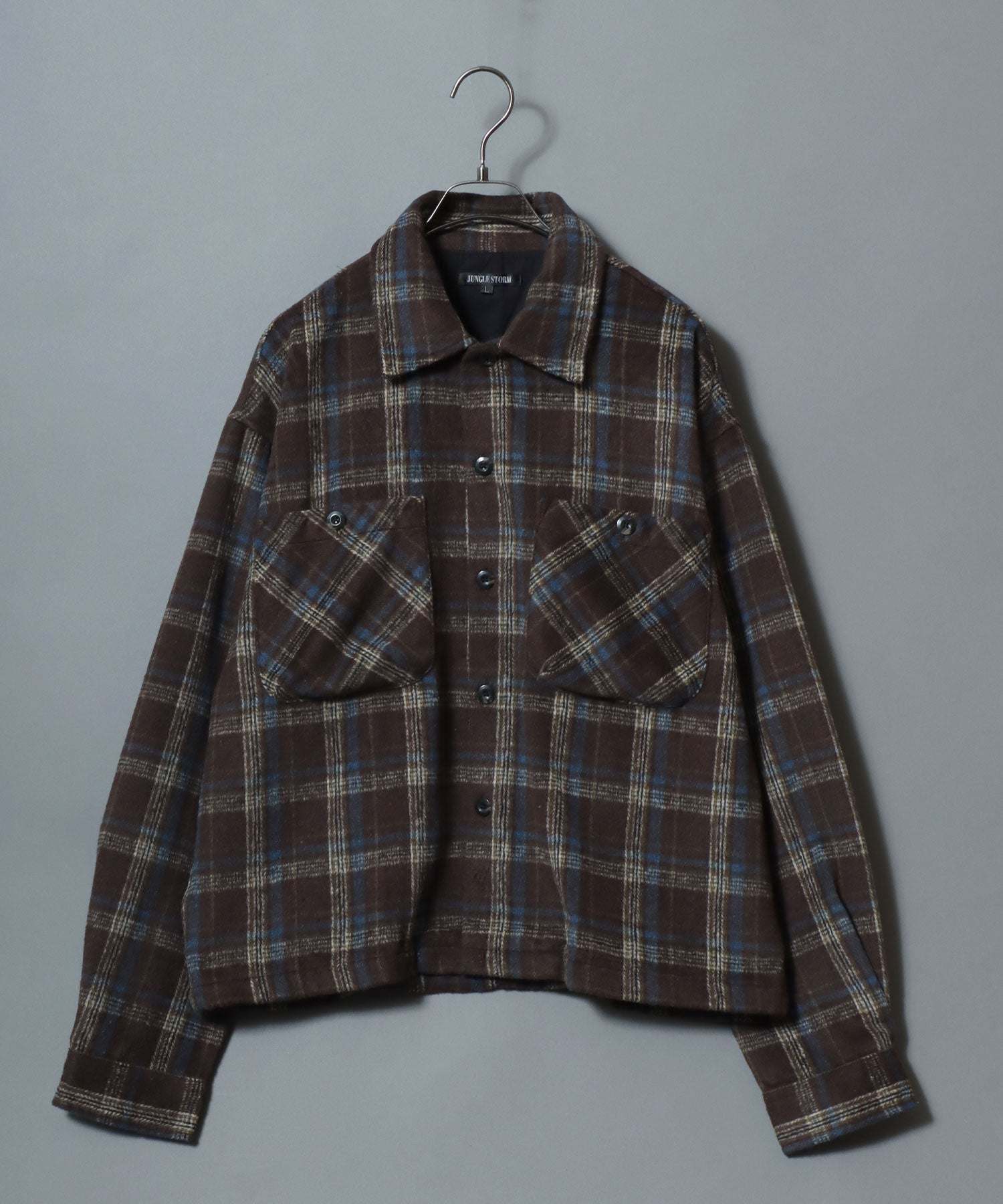 アンパス ANPAS Flannel CPO Shirt/ヘビーネルCPOチェックシャツ 長袖シャツ ネルシャツ シャツジャケット メンズ (ベージュ) ベージュ