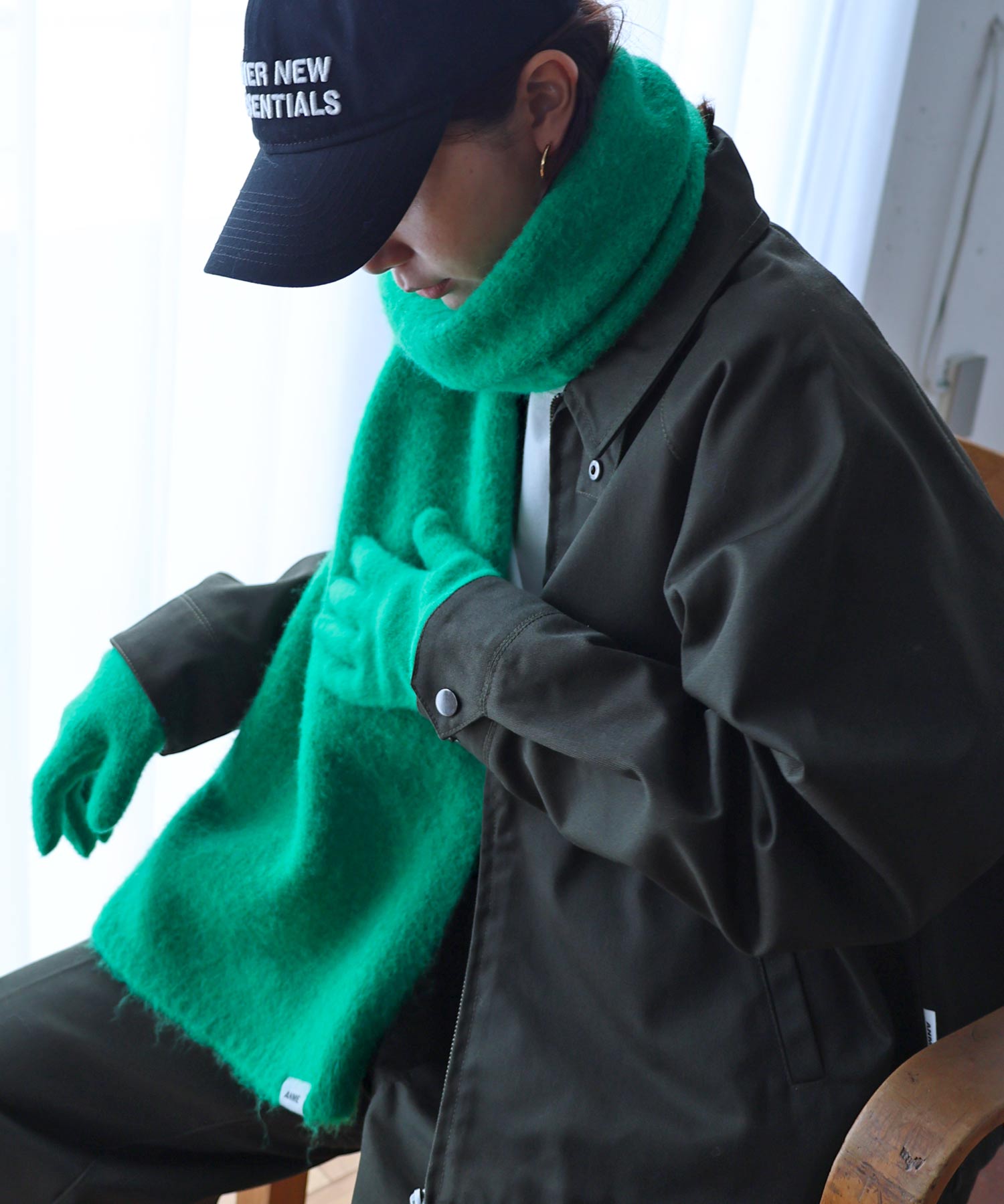 アンドミー andme 羊毛混合 摩海亞似 長款 圍巾