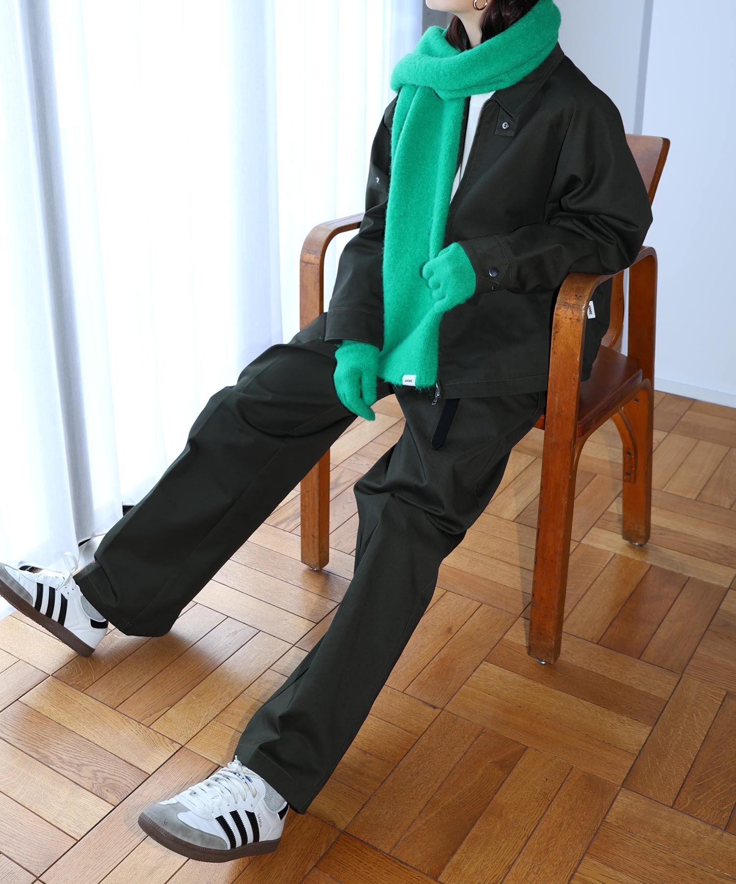 アンドミー andme 羊毛混合 摩海亞似 長款 圍巾