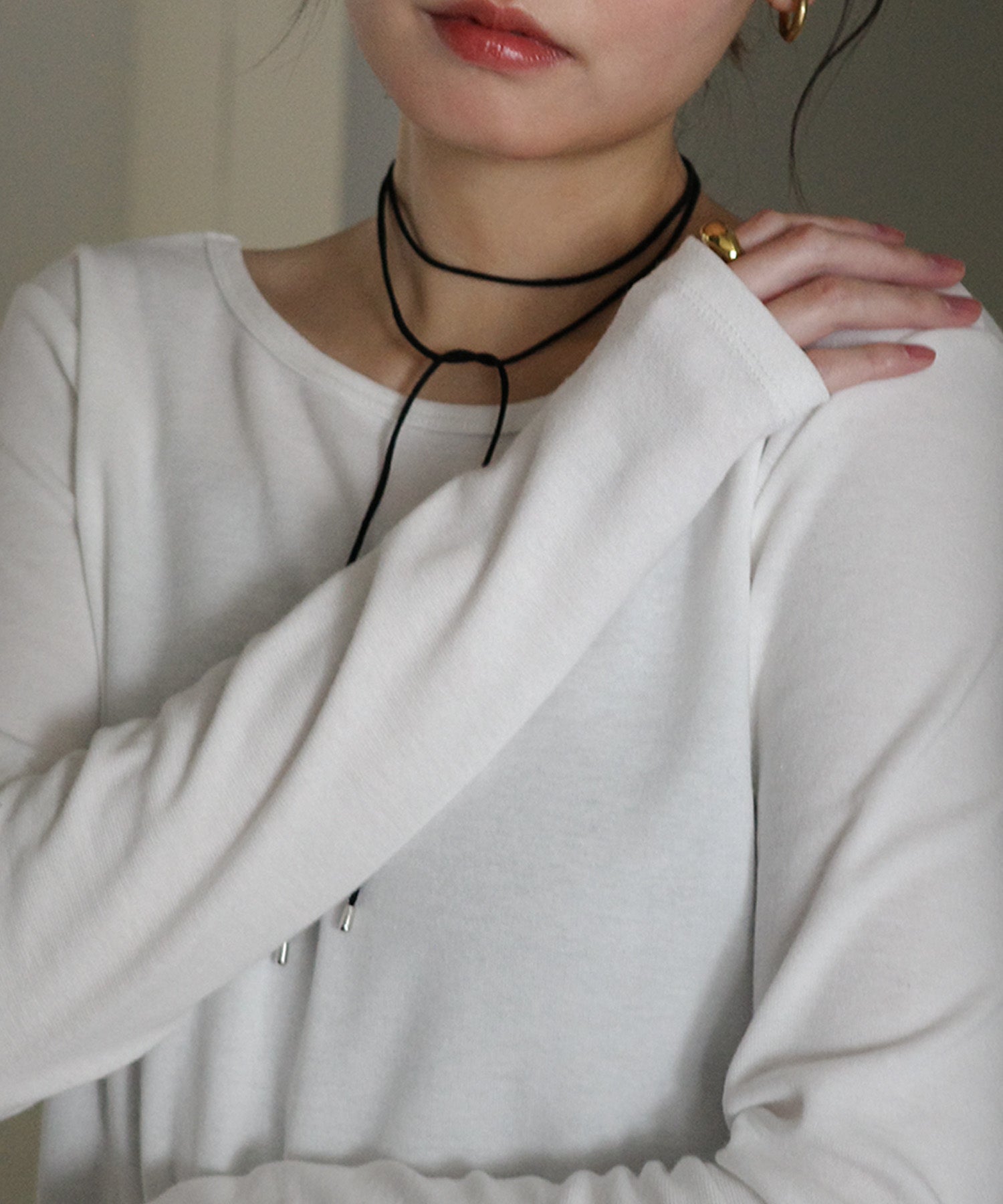 アンドミー andme スエード コード チョーカー Freesia フリージア (ブラック) ブラック