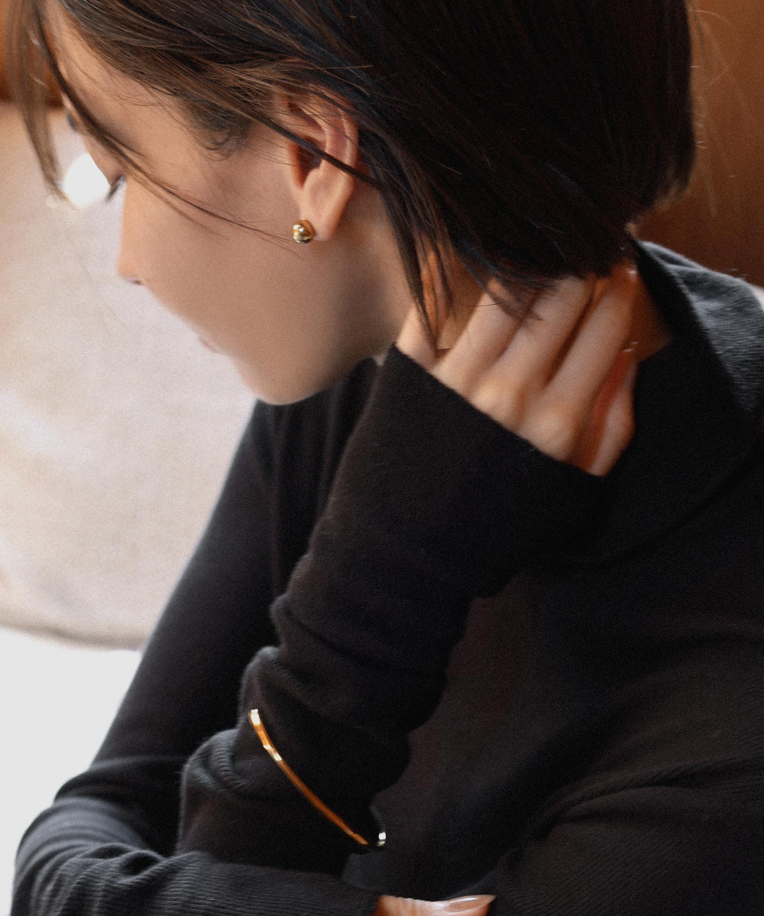 アンドミー andme 【金属アレルギー対応】 ボールピアス evernavy エバーネイビー (ゴールド) ゴールド