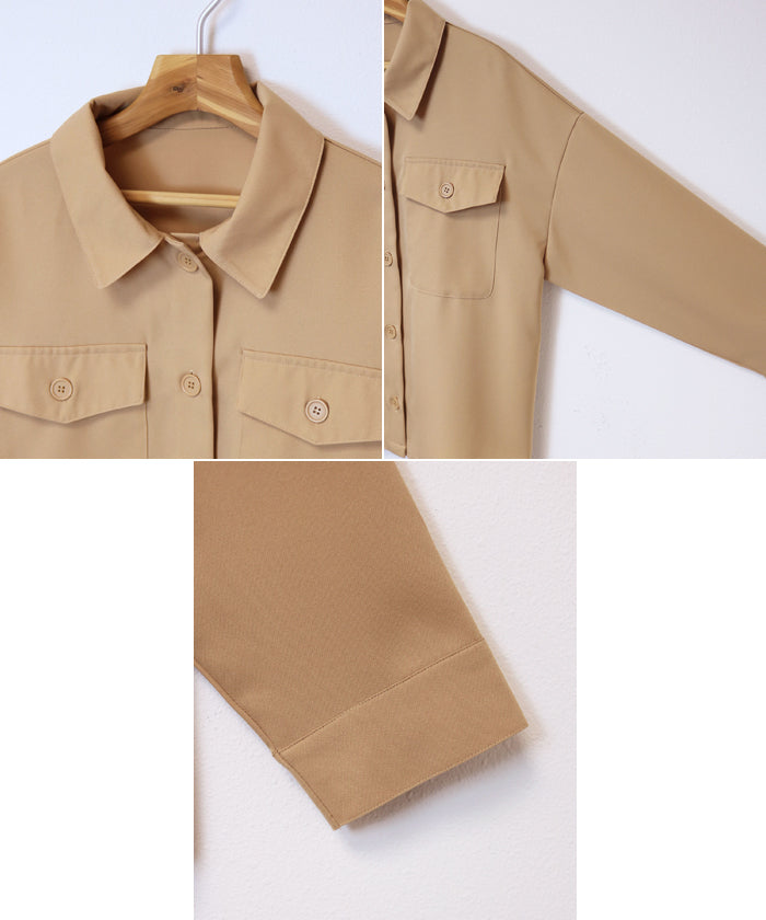 Andme Andme U-3/Stretch不銹色襯衫夾克