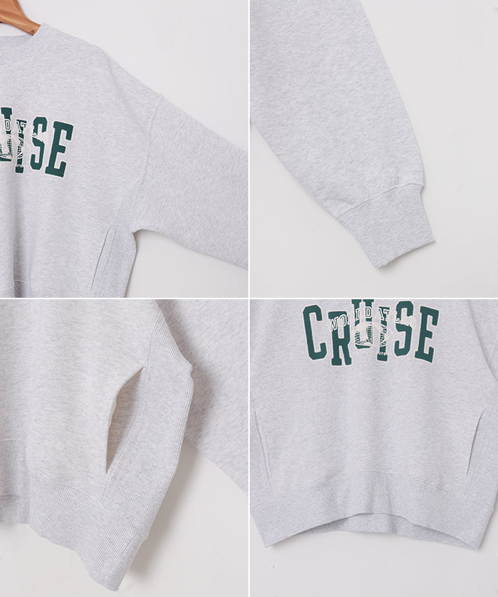 andme CRUISE logo print fleece sweat top