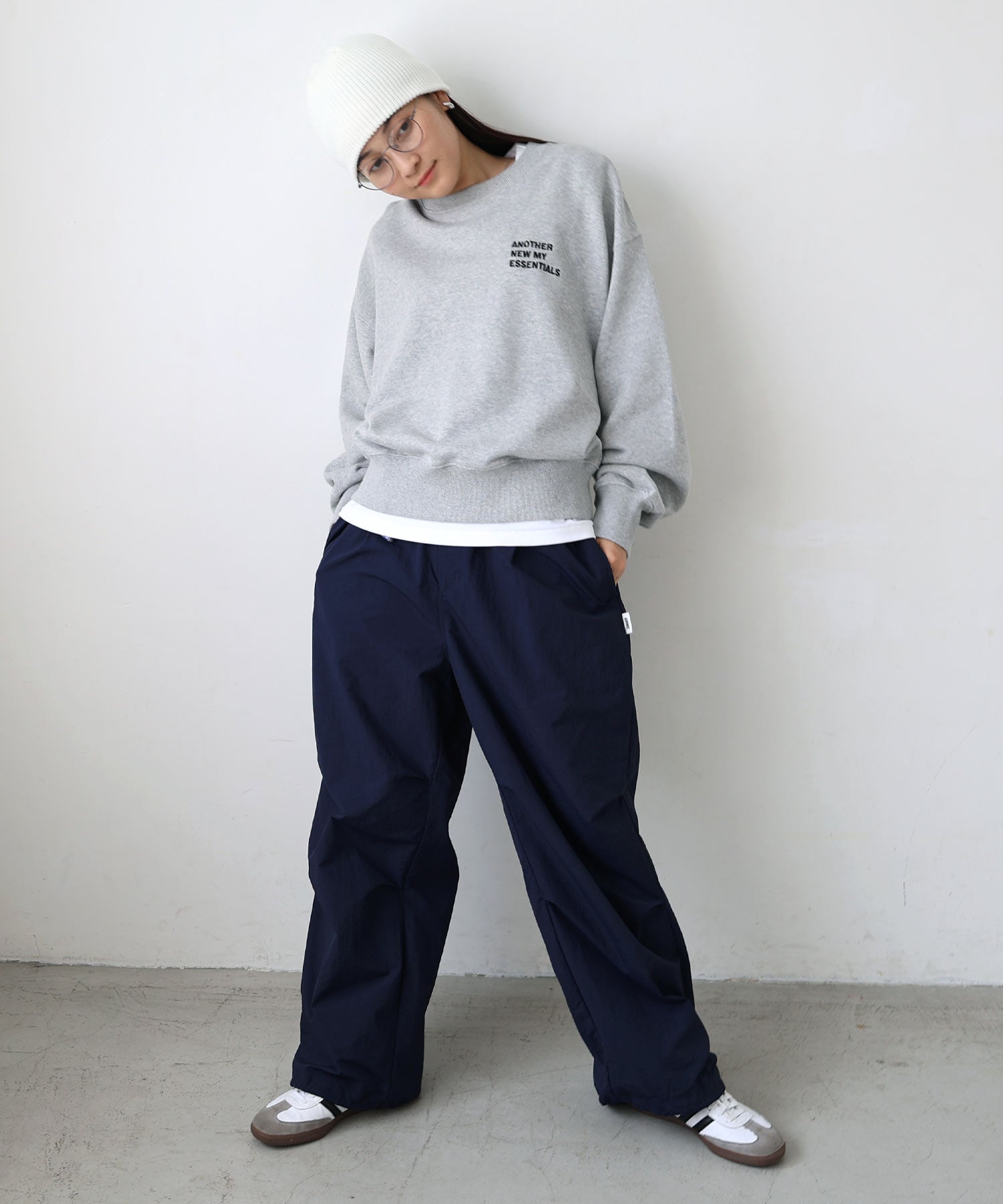 アンドミー andme ANME ロゴ刺繍入り 裏毛 スウェット トップス