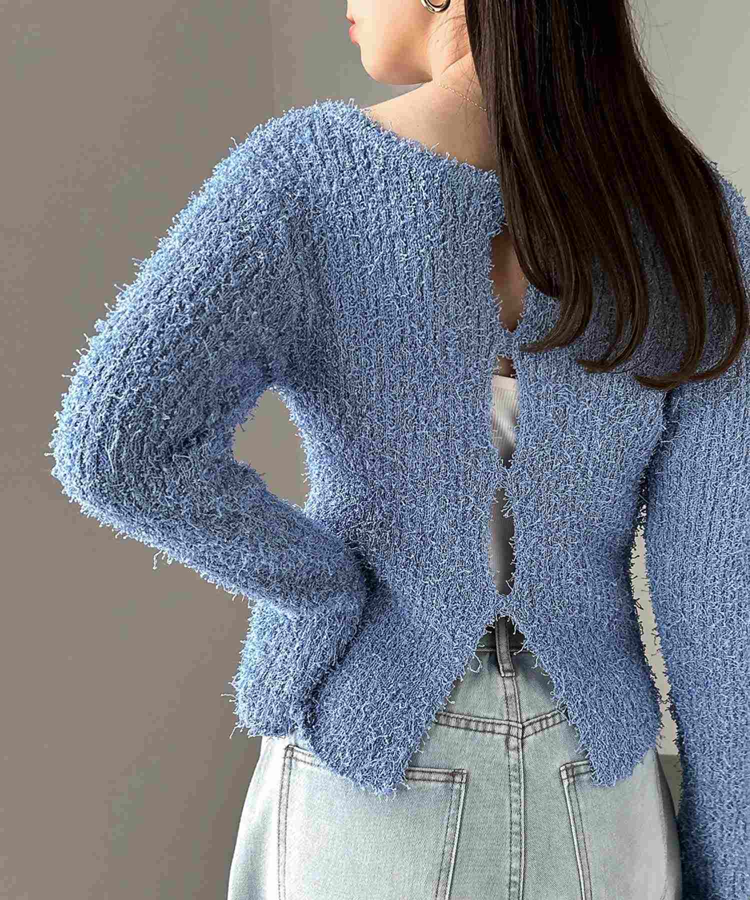 アンドミー andme バックコンシャス リブ ニット トップス