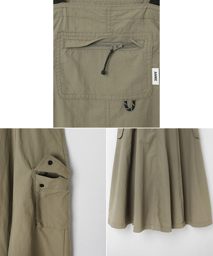 アンドミー andme 多機能ナイロンジャンパースカート (チャコールグレー) チャコールグレー