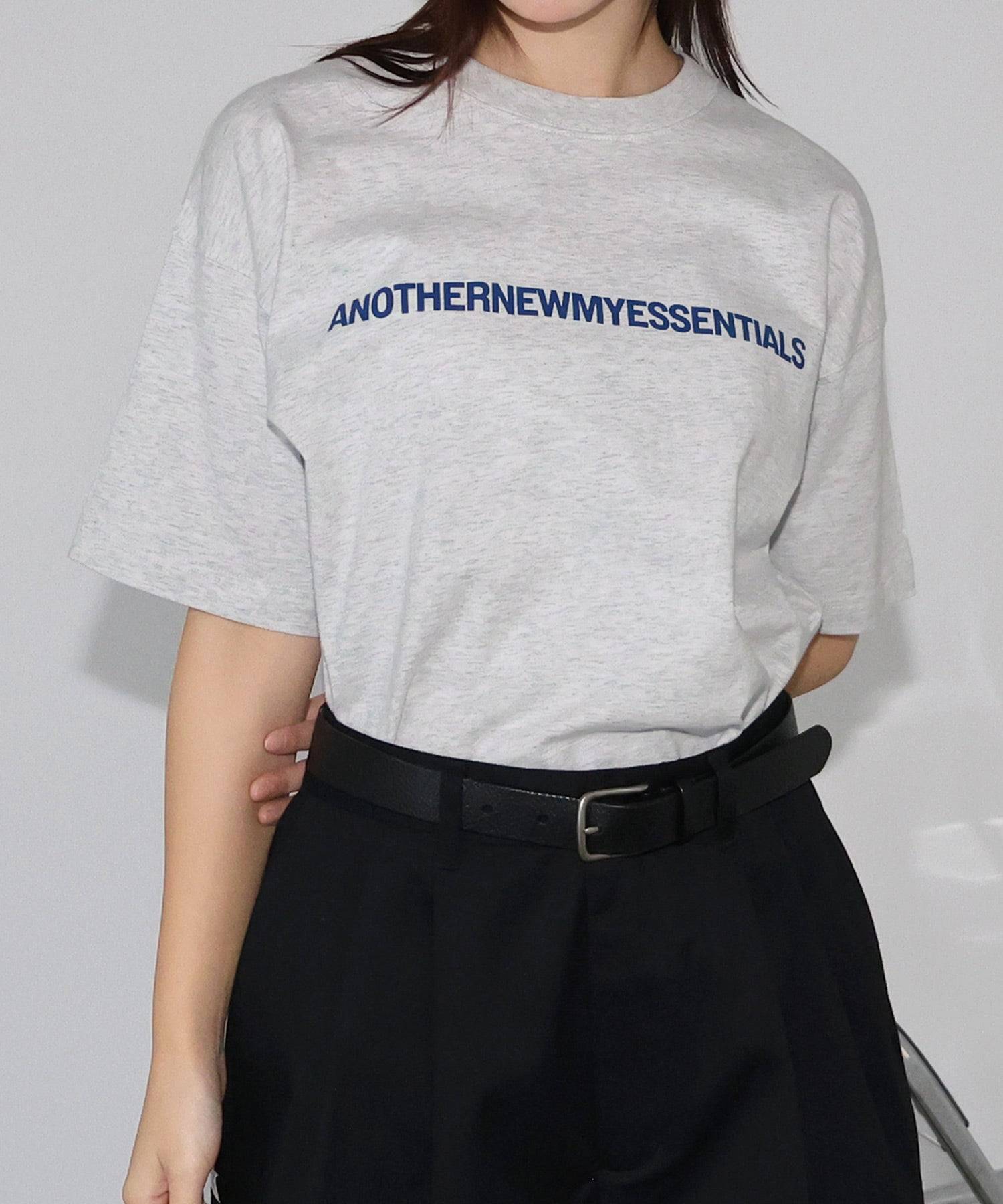 アンドミー andme ANOTHER ロゴ プリント 半袖 Tシャツ (オートミール杢) オートミール杢