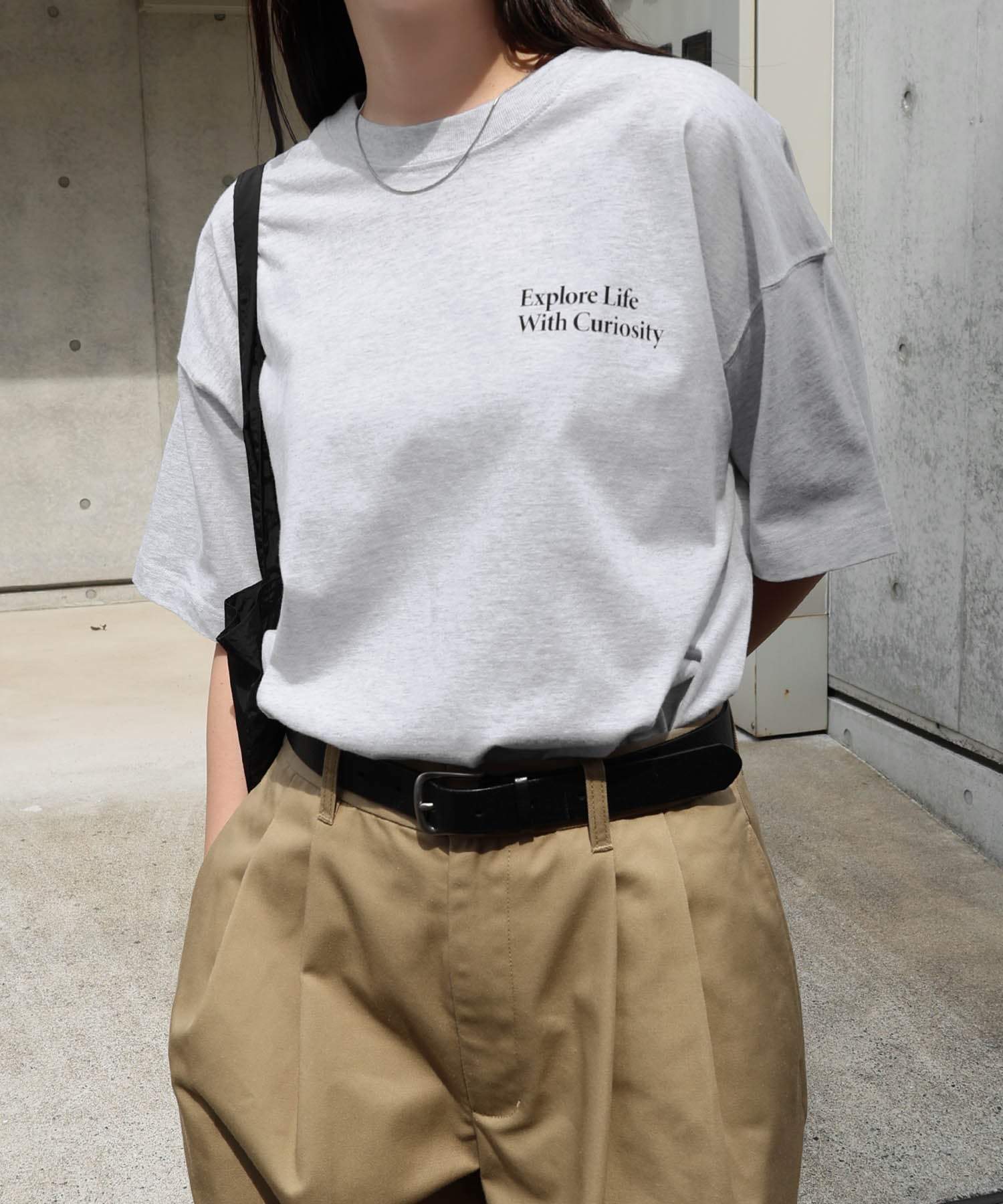アンドミー andme 企業 ロゴ プリント 半袖 Tシャツ (オートミール杢) オートミール杢