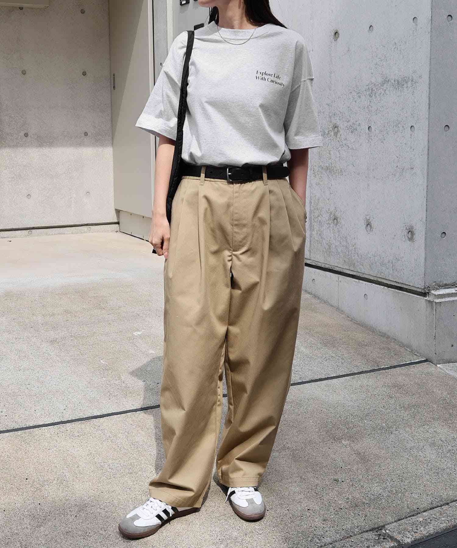 アンドミー andme 企業 ロゴ プリント 半袖 Tシャツ (オートミール杢) オートミール杢