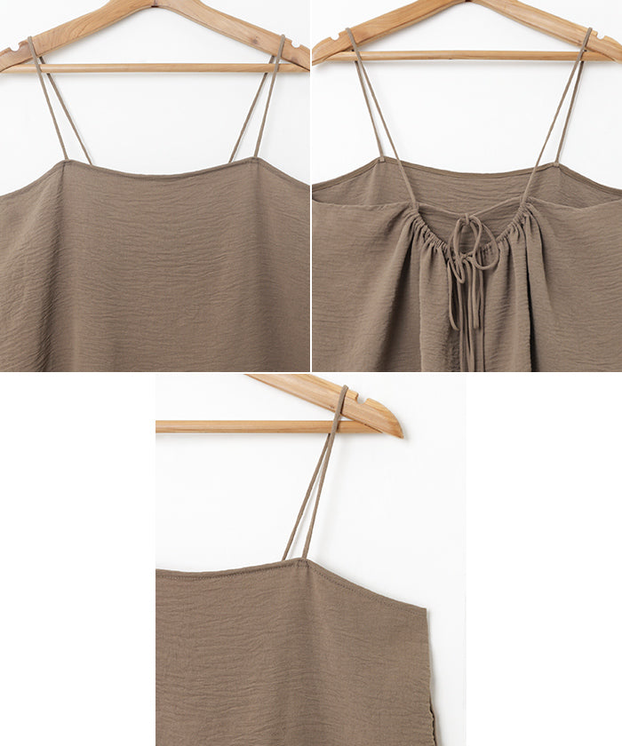 アンドミー andme 接触冷感 バック リボン キャミソール ビスチェ (オフホワイト) オフホワイト