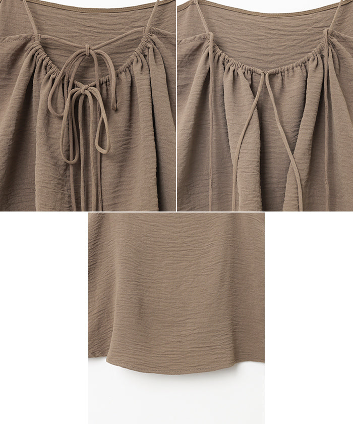 アンドミー andme 接触冷感 バック リボン キャミソール ビスチェ (オフホワイト) オフホワイト