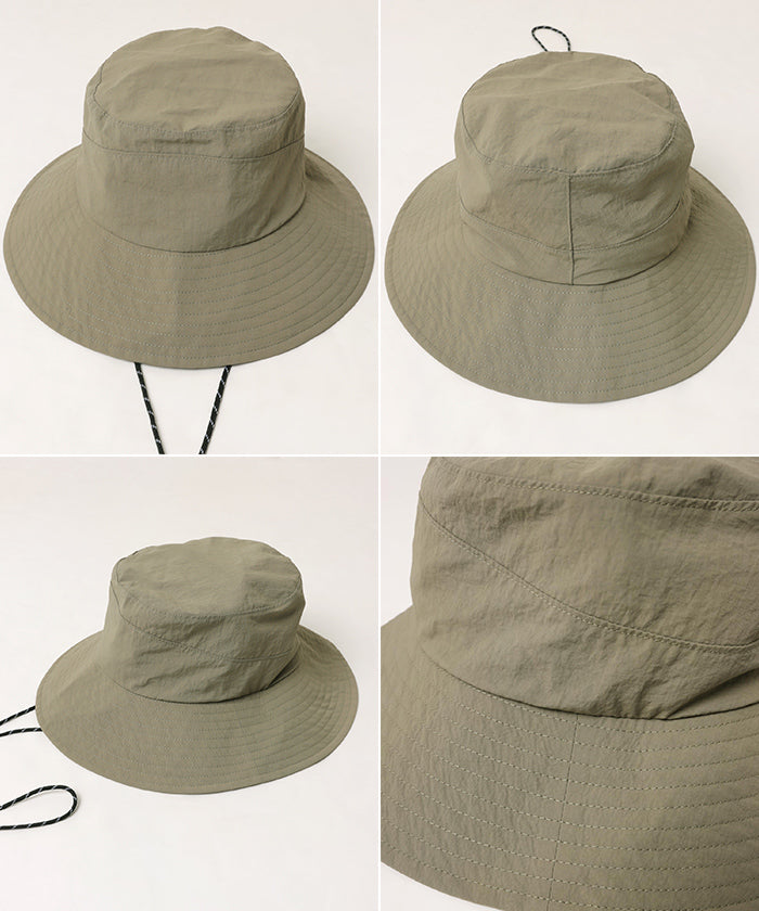 アンドミー andme 接触冷感 UVカット (UPF50+) 撥水加工 ナイロン ハット (ライトカーキ) ライトカーキ