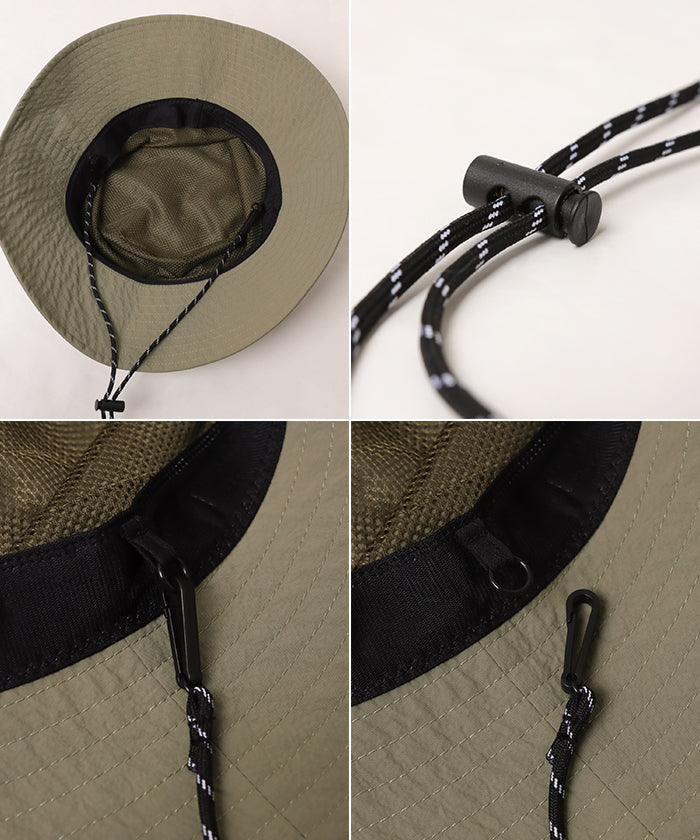 アンドミー andme 接触冷感 UVカット (UPF50+) 撥水加工 ナイロン ハット (ライトカーキ) ライトカーキ